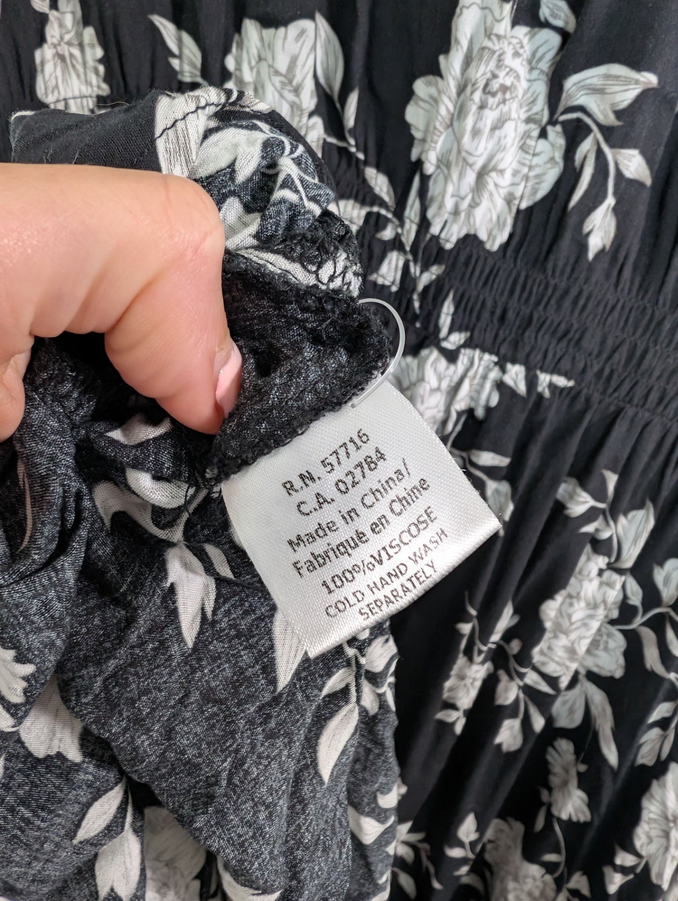 Papillon black floral maxi dress - XL