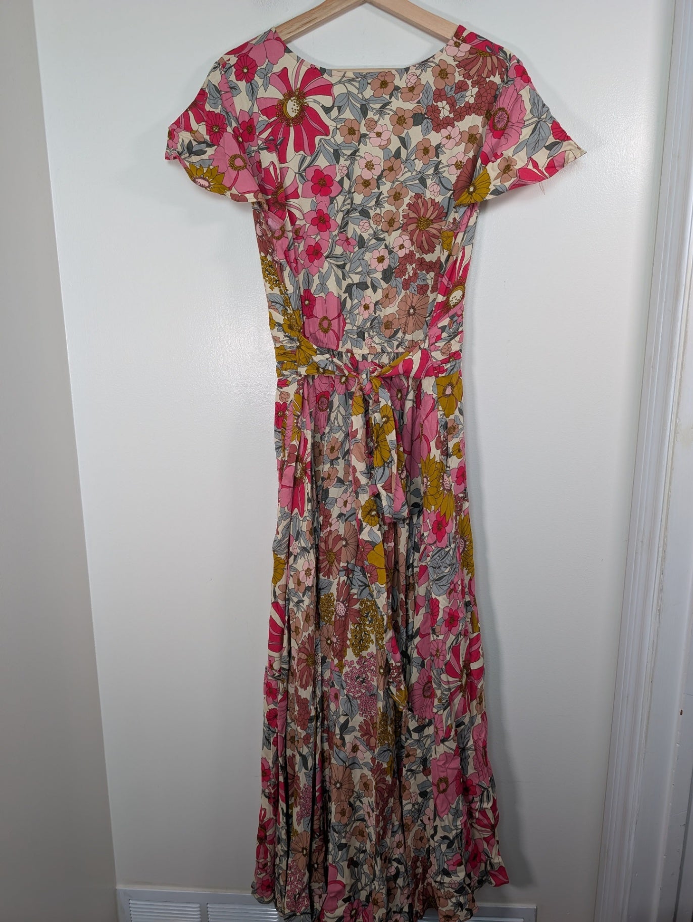 Papillon pink floral maxi dress - XL