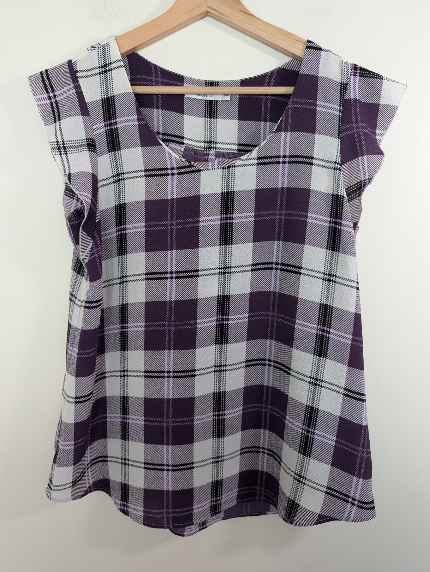 Ricki's purple plaid blouse - M