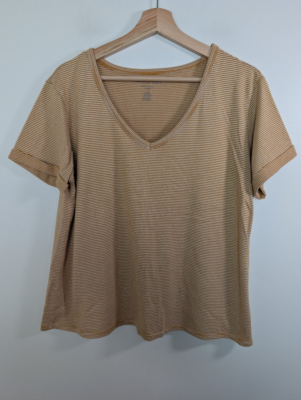 American Eagle mustard striped tee - L/G