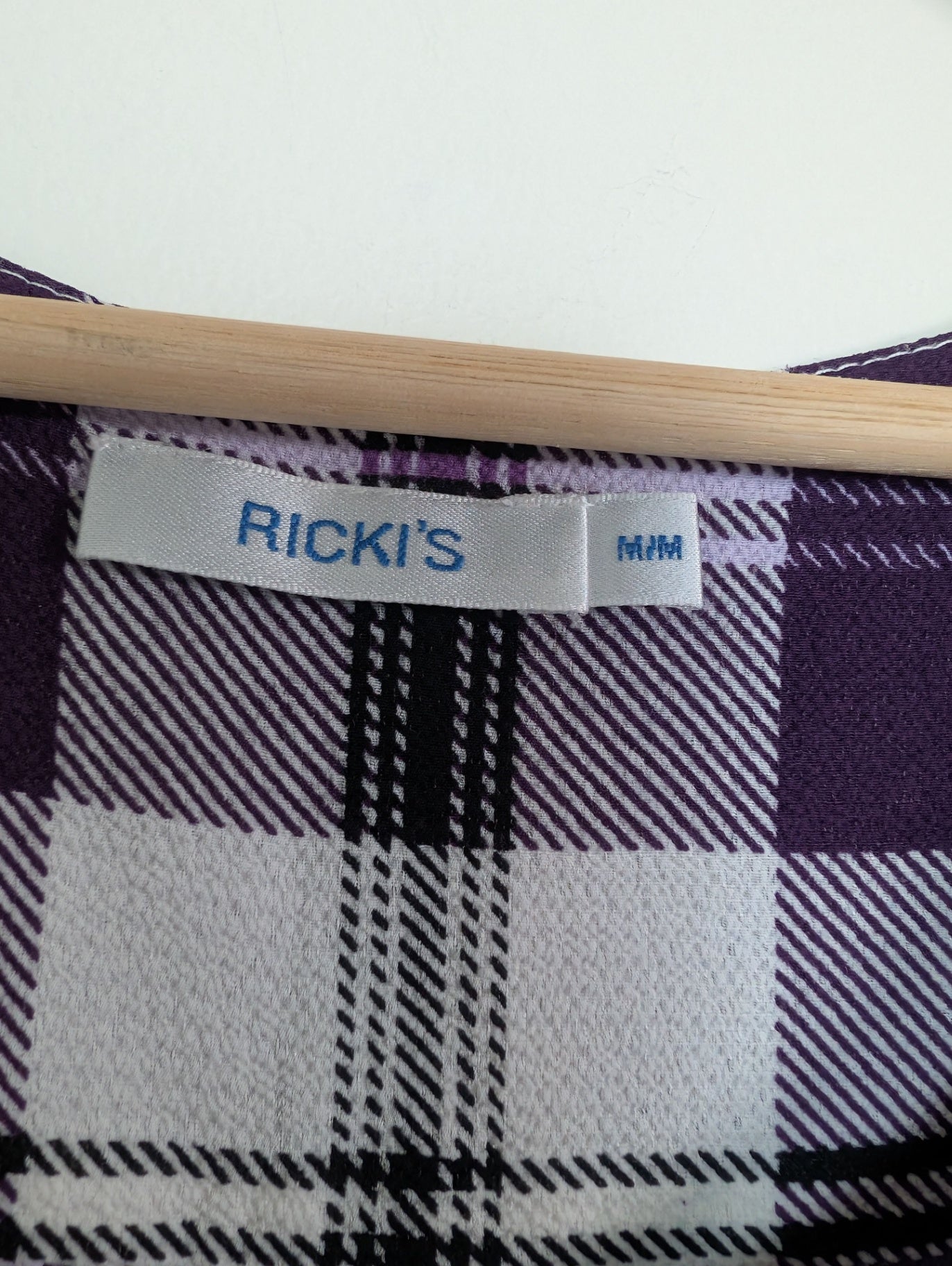 Ricki's purple plaid blouse - M