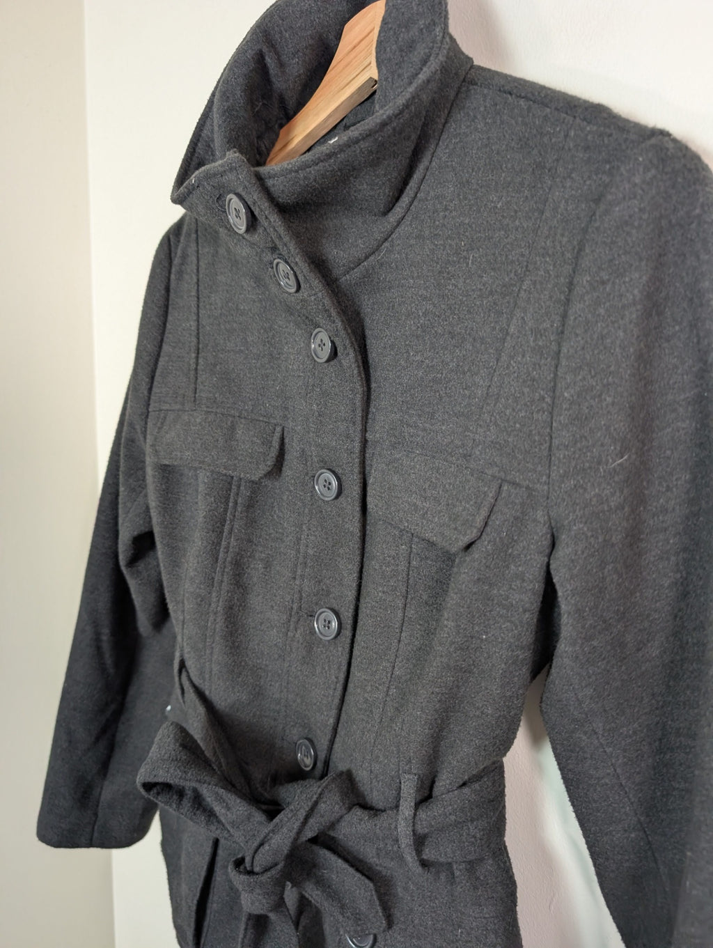 H&M grey peacoat - 12