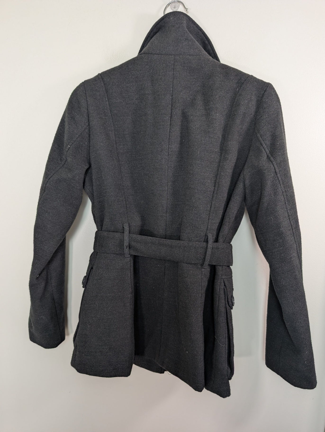 H&M grey peacoat - 12