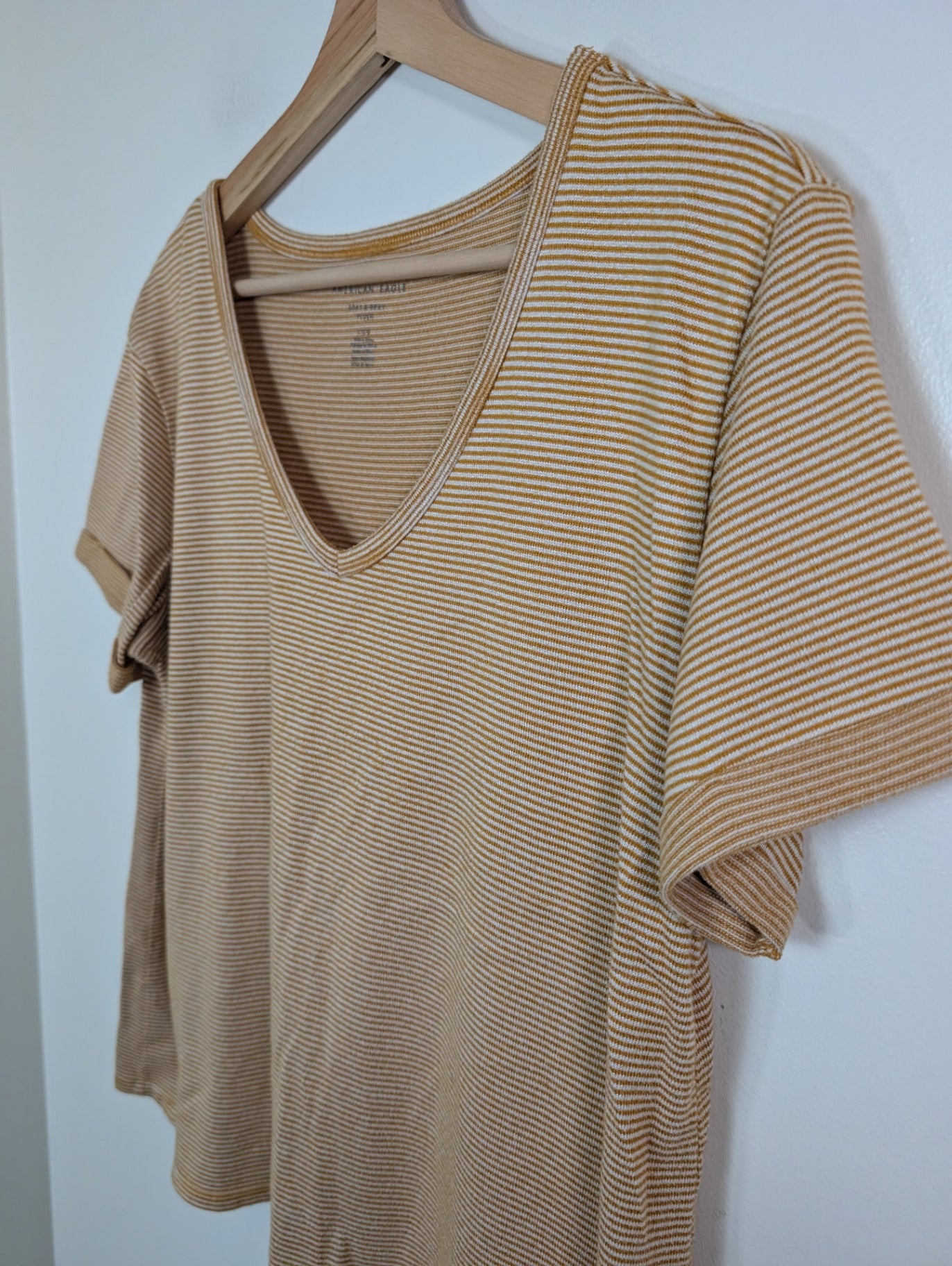 American Eagle mustard striped tee - L/G