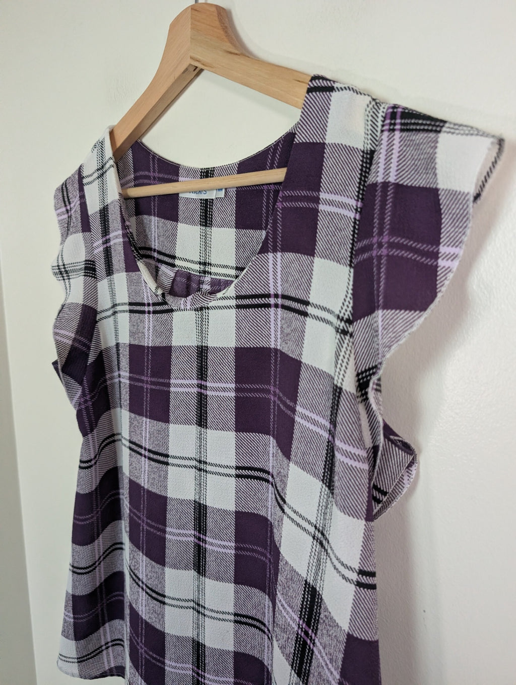 Ricki's purple plaid blouse - M