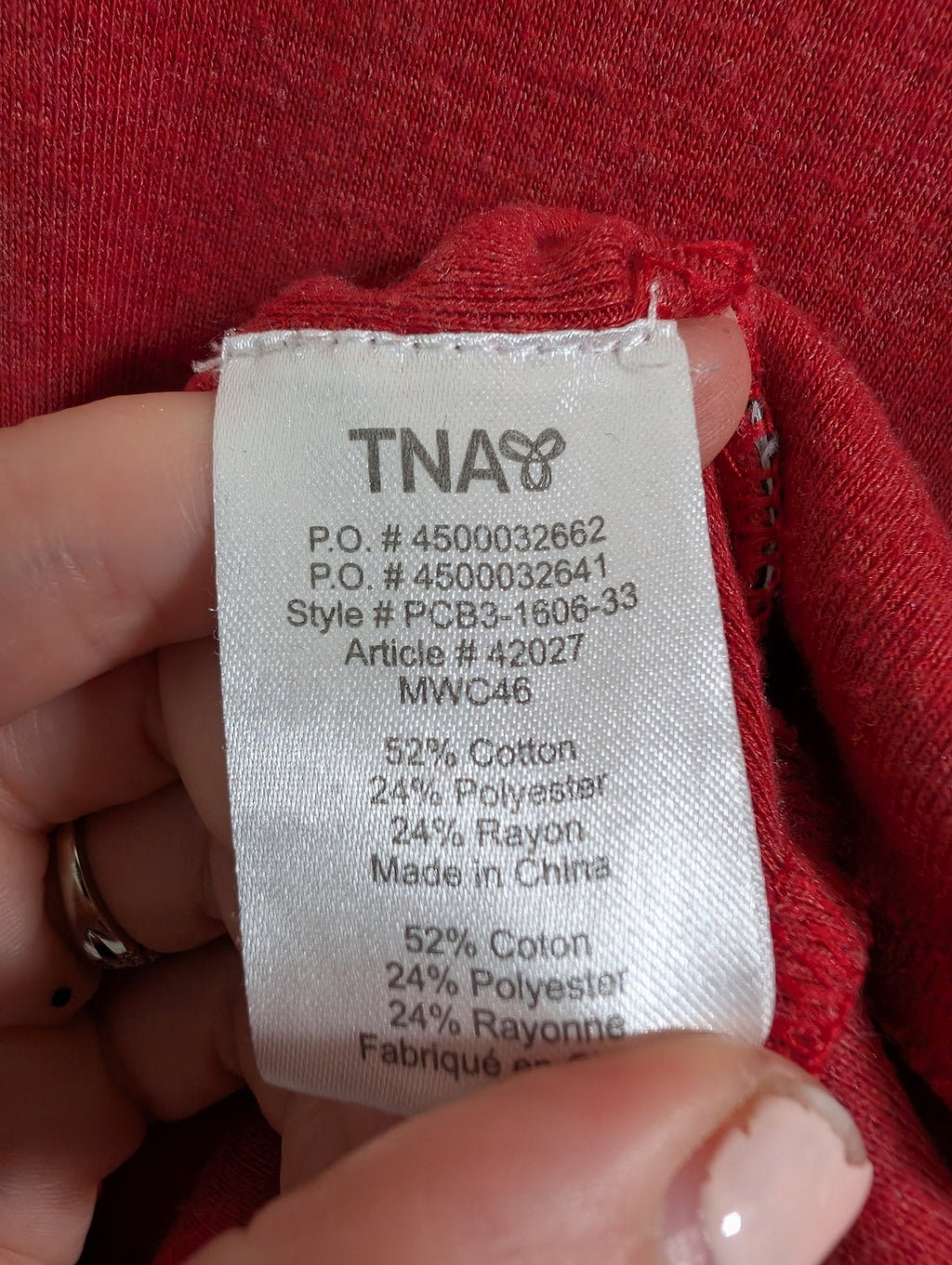 TNA red long-sleeve - S