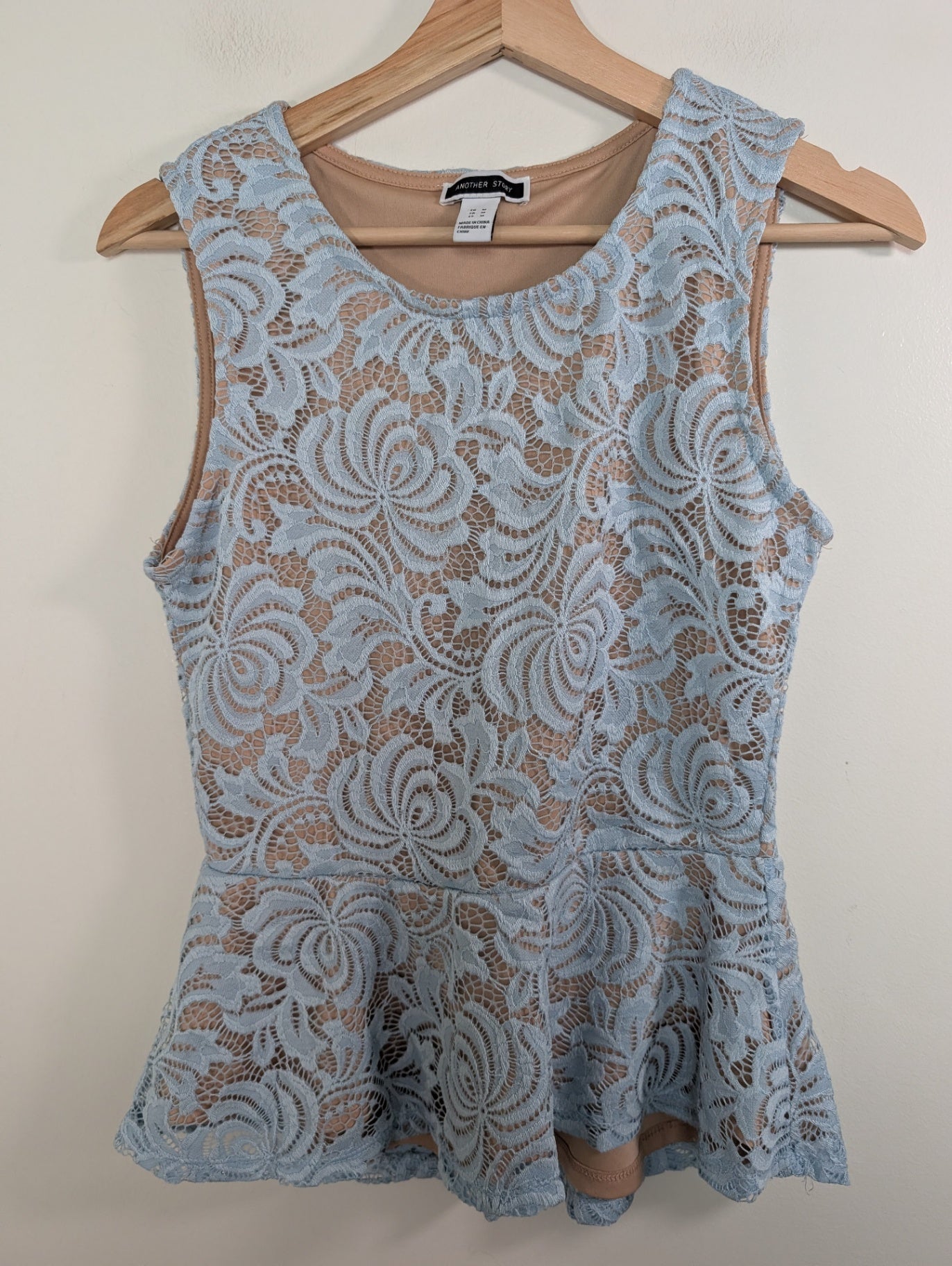 Another Story lace peplum blouse - S