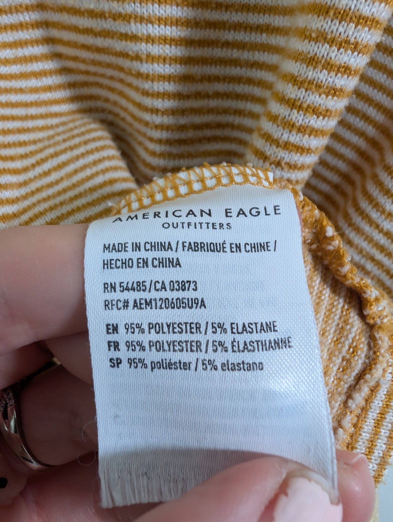 American Eagle mustard striped tee - L/G