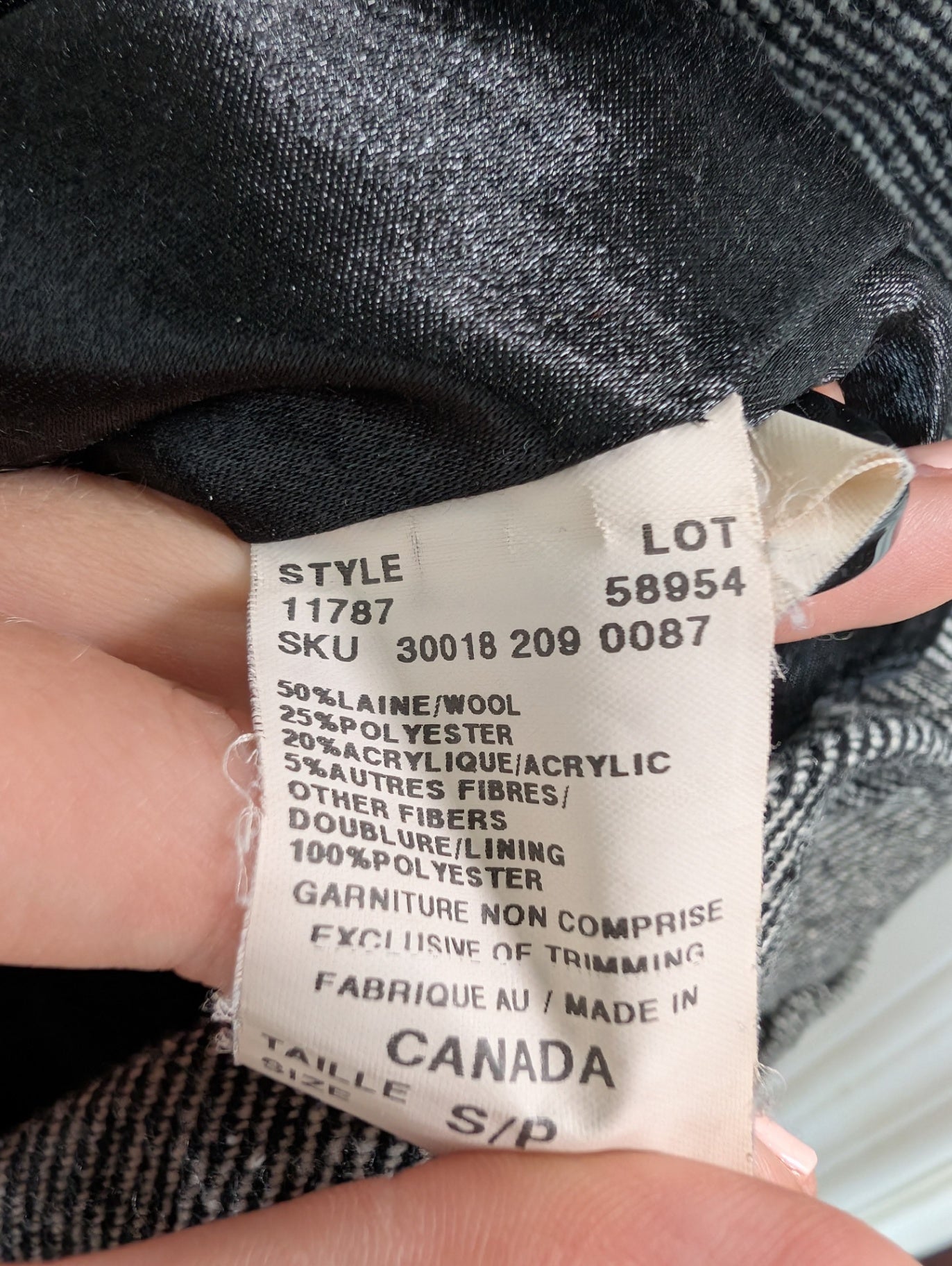 Made in Canada wool blend peacoat - Small