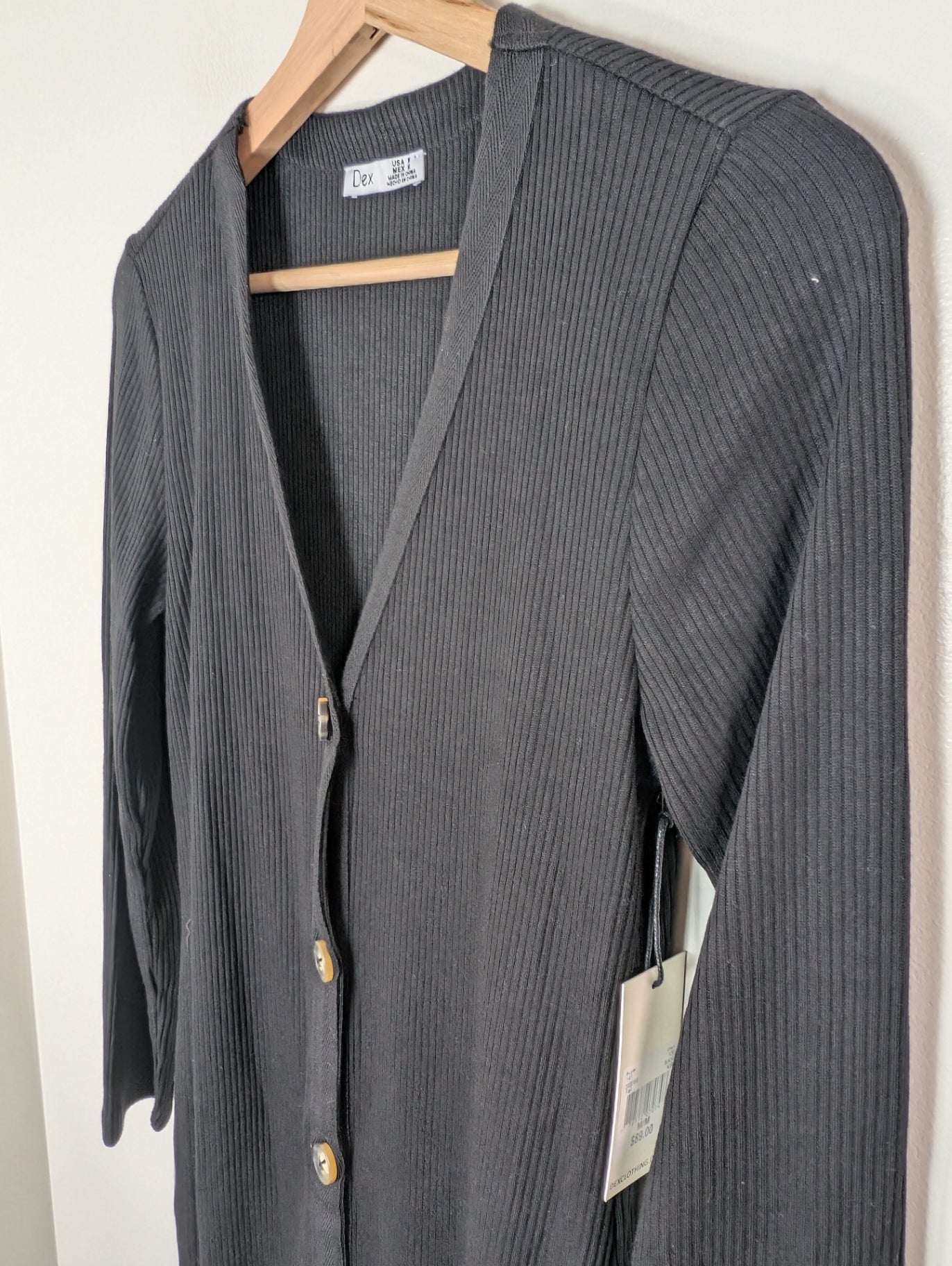 NWT Dex ribbed button up dress - M