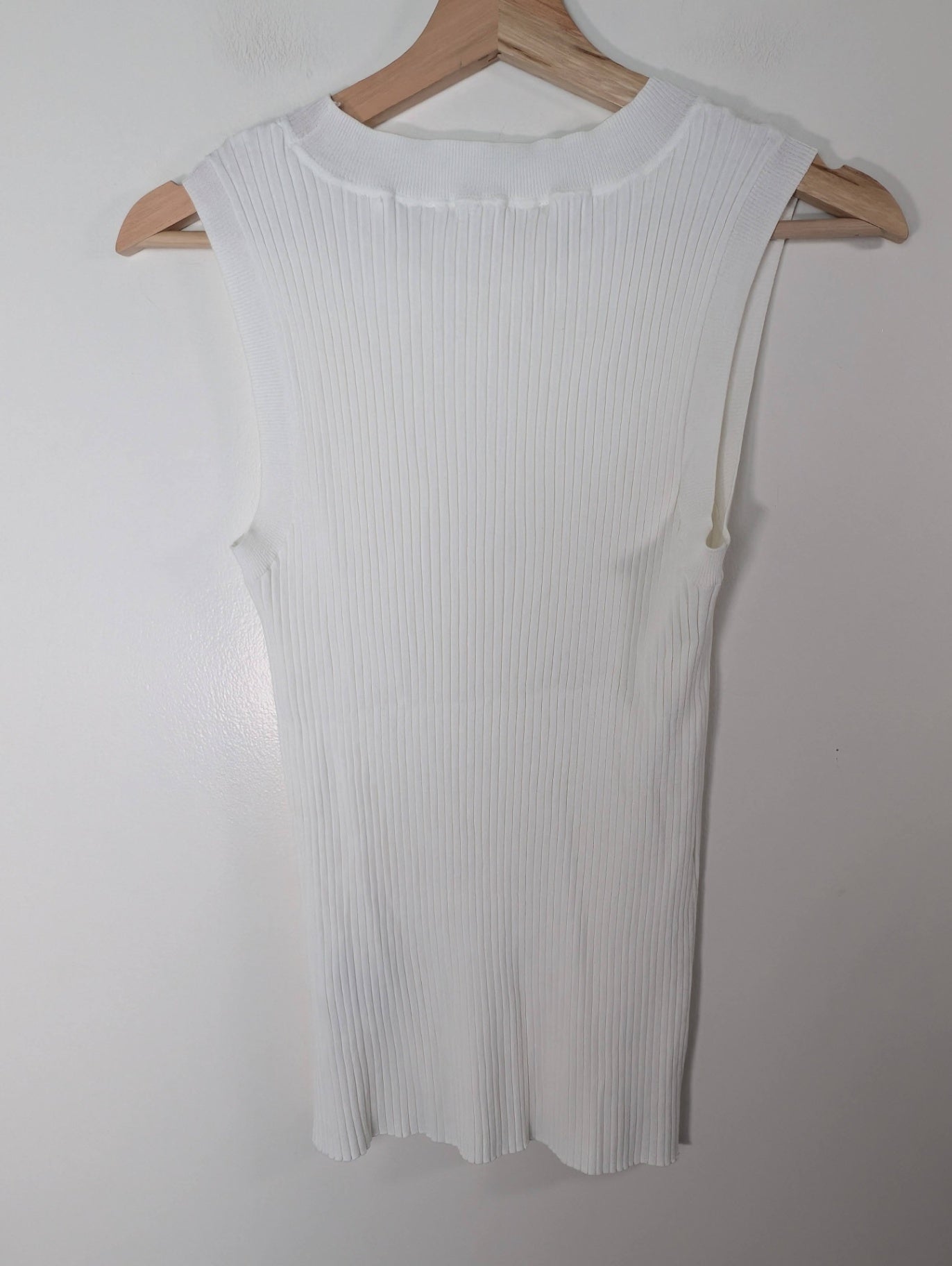 Yaya white ribbed tank - M