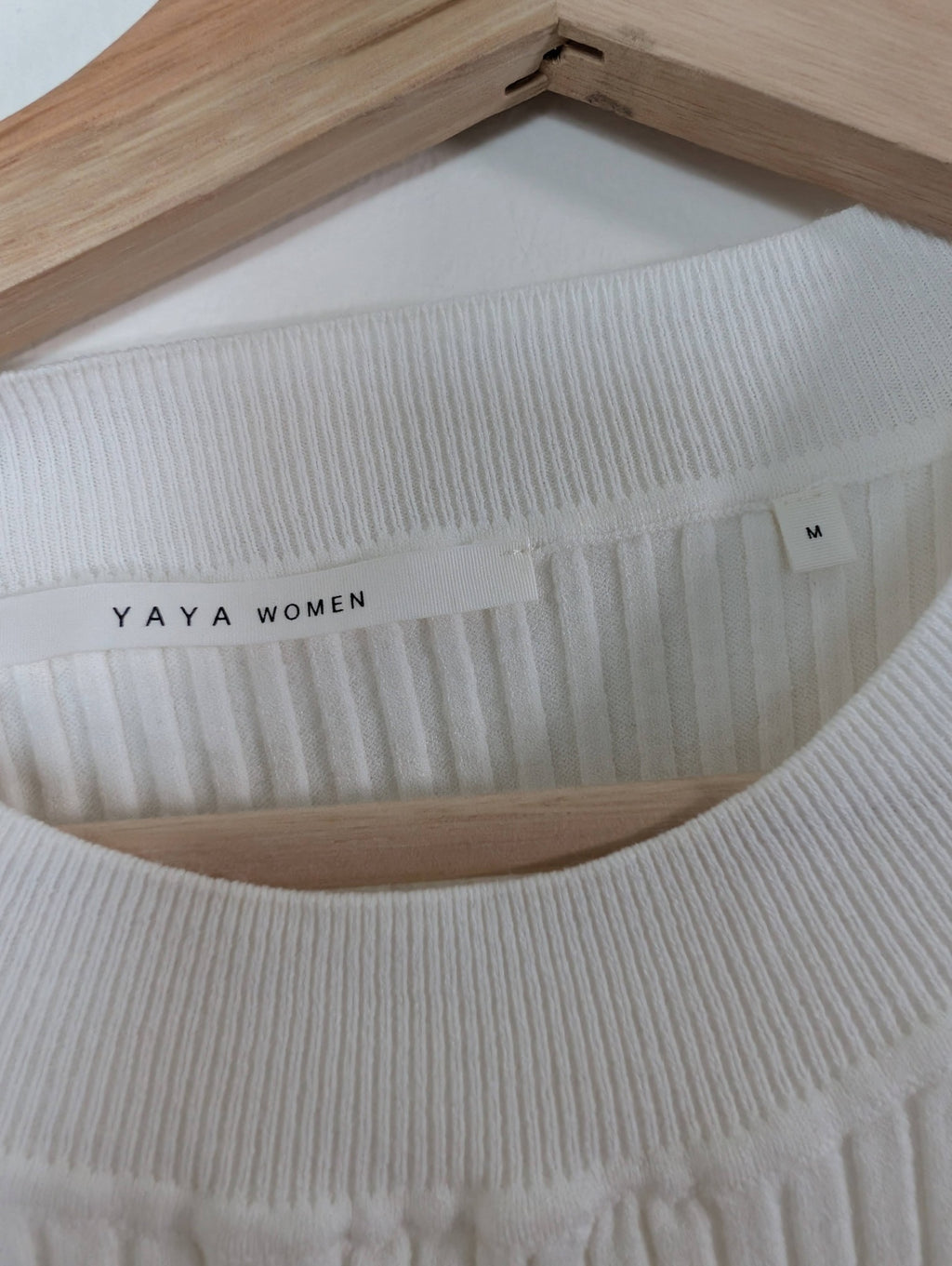 Yaya white ribbed tank - M