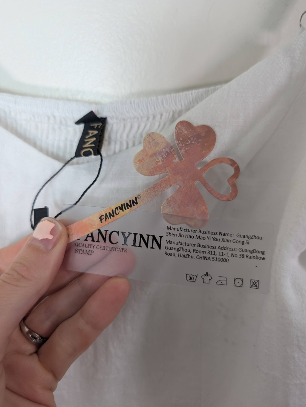 NWT Fancyinn white dress - M