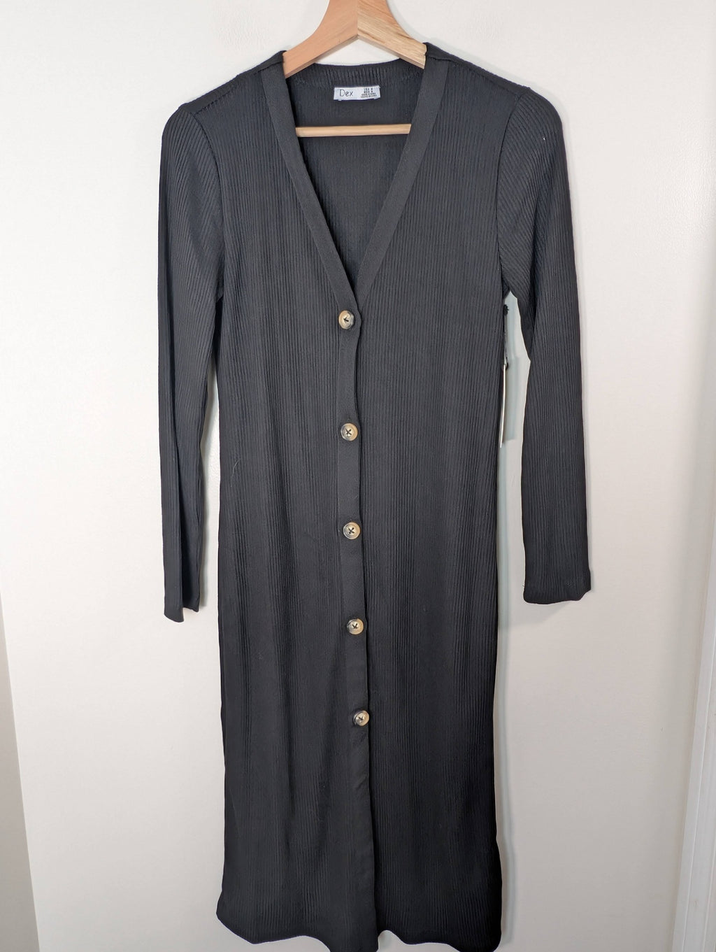NWT Dex ribbed button up dress - M
