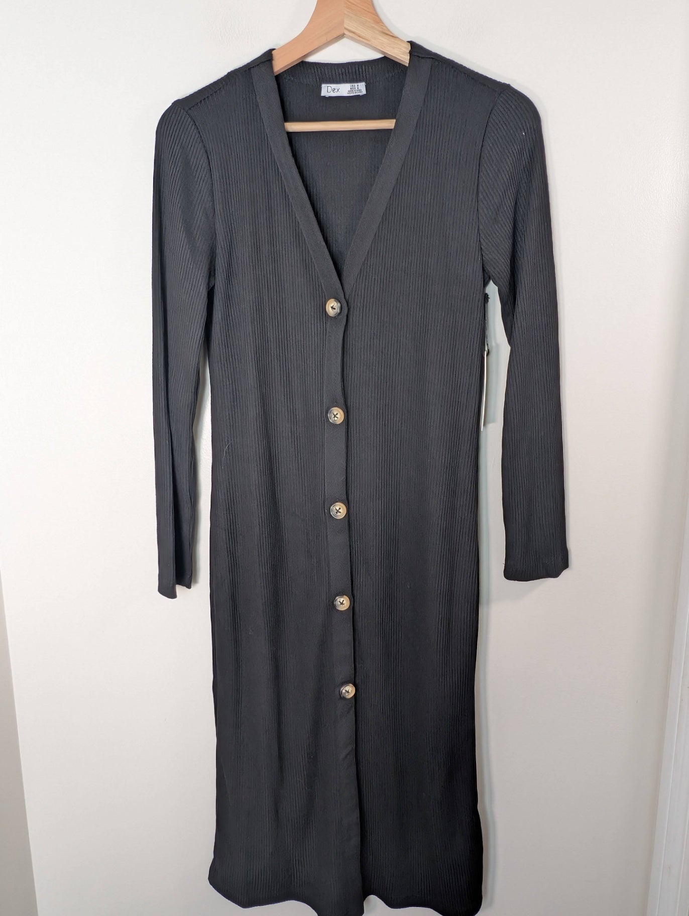 NWT Dex ribbed button up dress - M