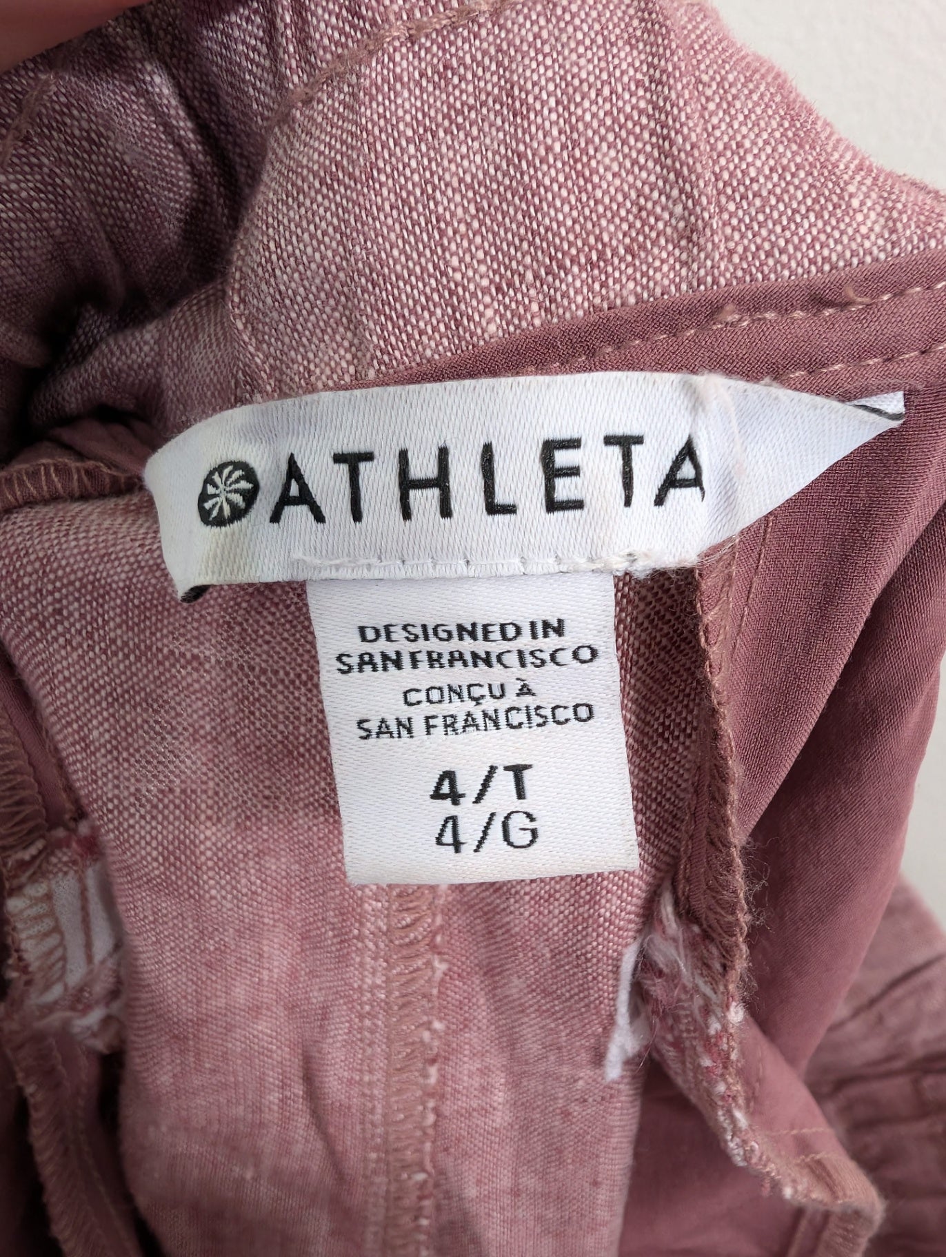 Athleta 100% linen wide leg pant - 4