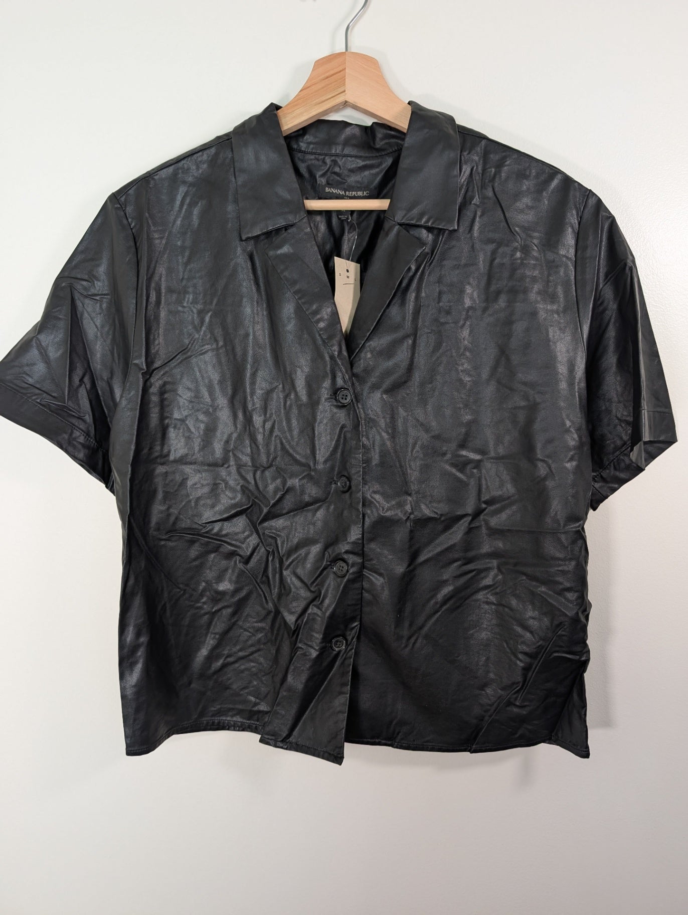 Banana Republic pleather blouse- M