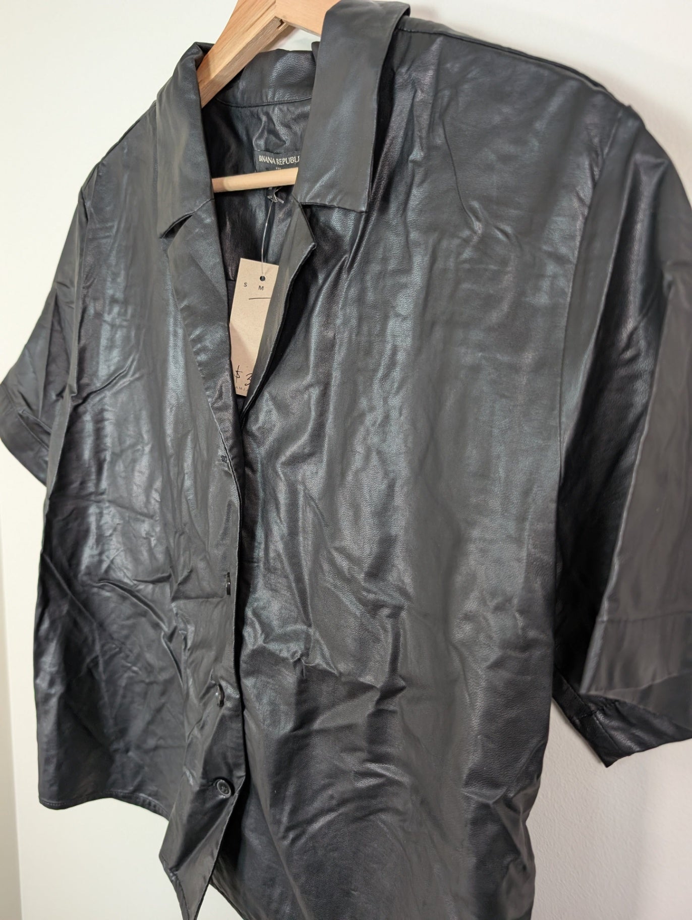 Banana Republic pleather blouse- M