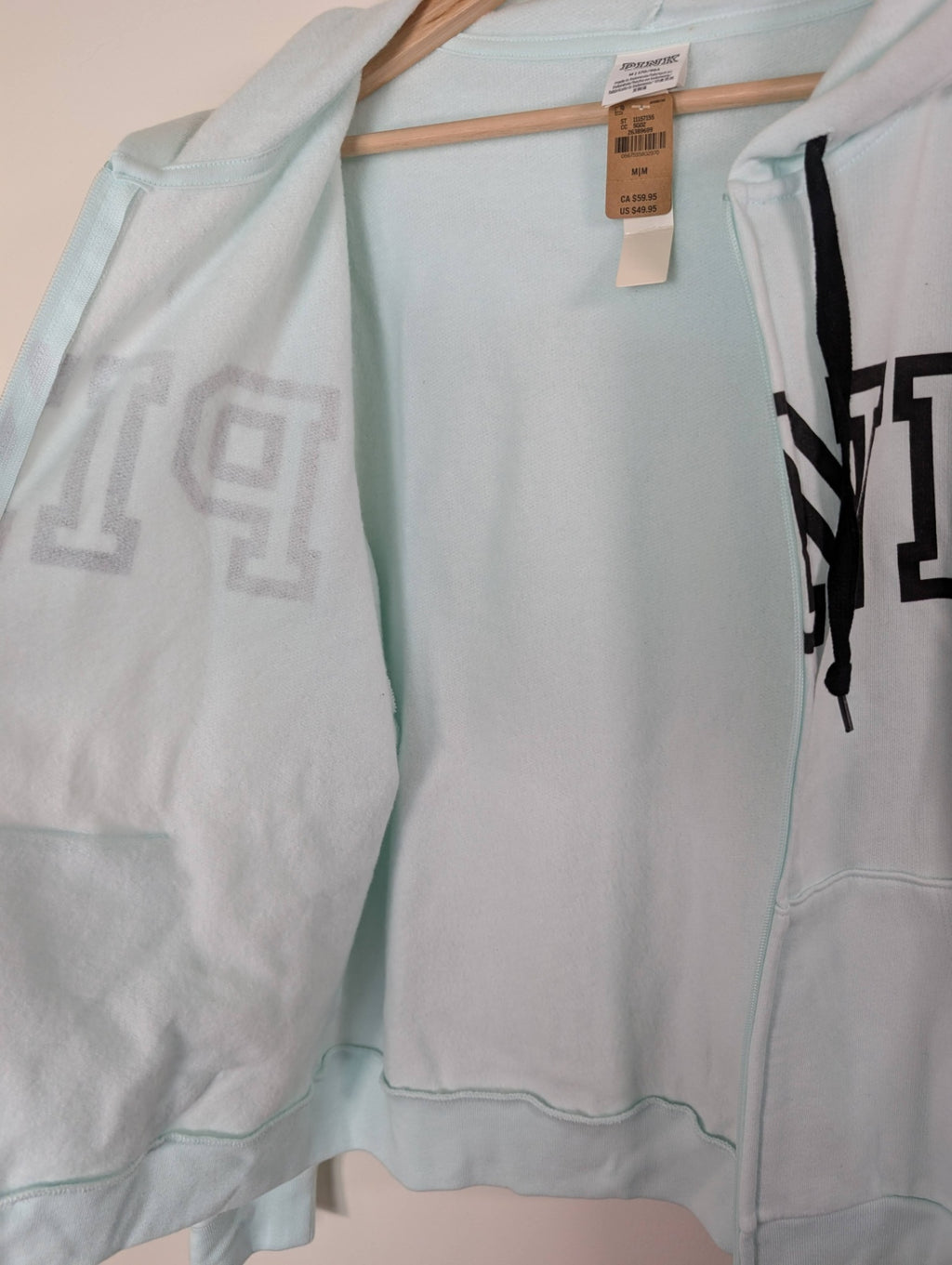 PINK blue zip hoodie - M