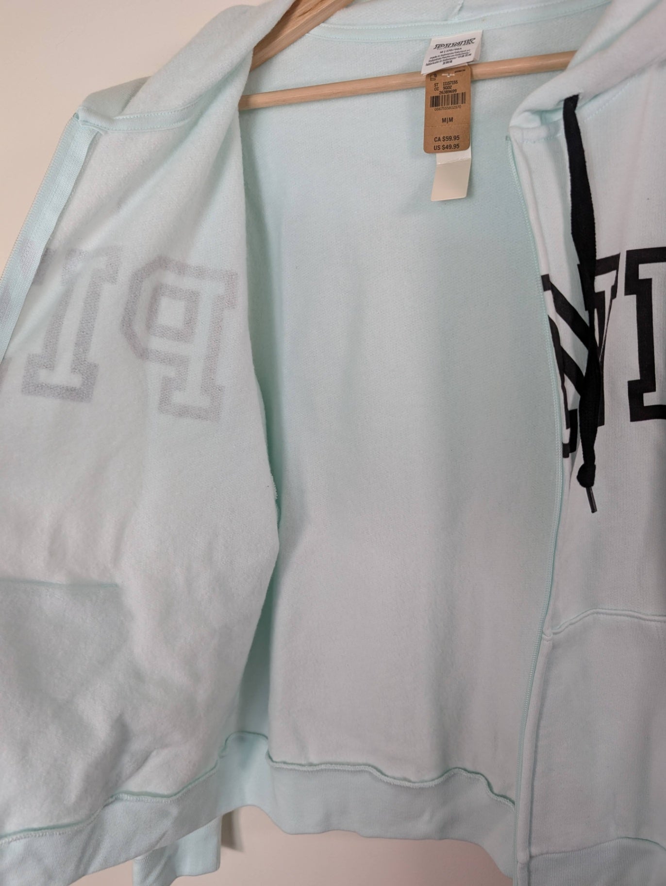 PINK blue zip hoodie - M