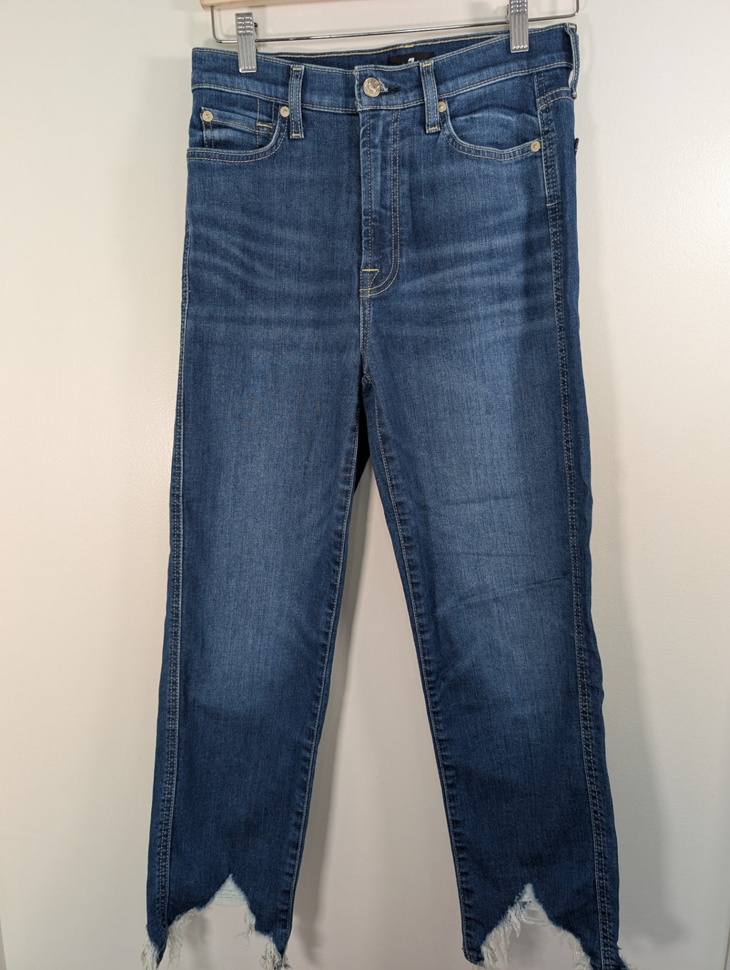 7 For All Mankind high waist cropped straight - 28