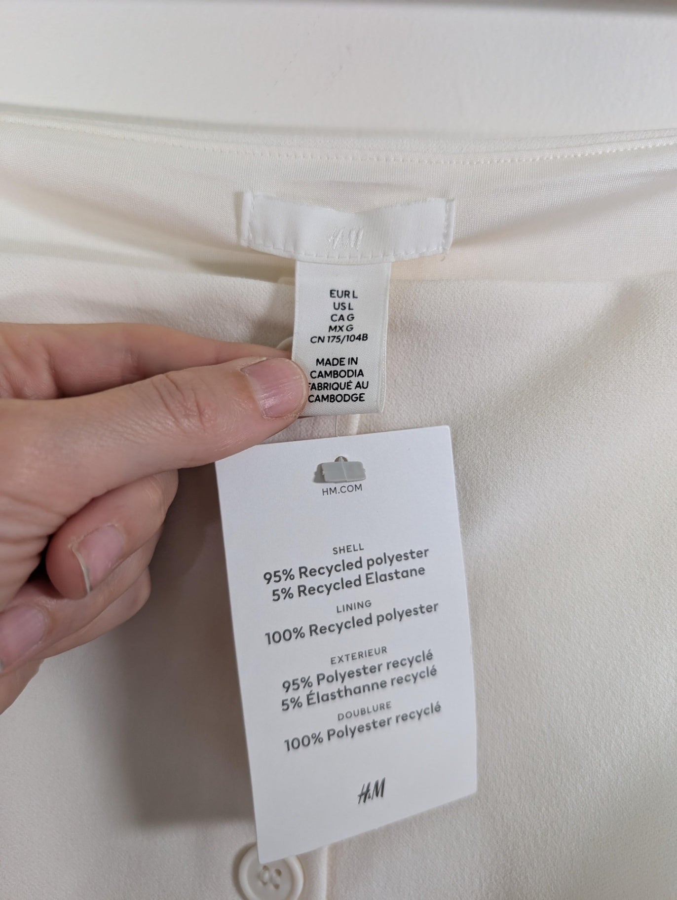 H&M white blouse - L