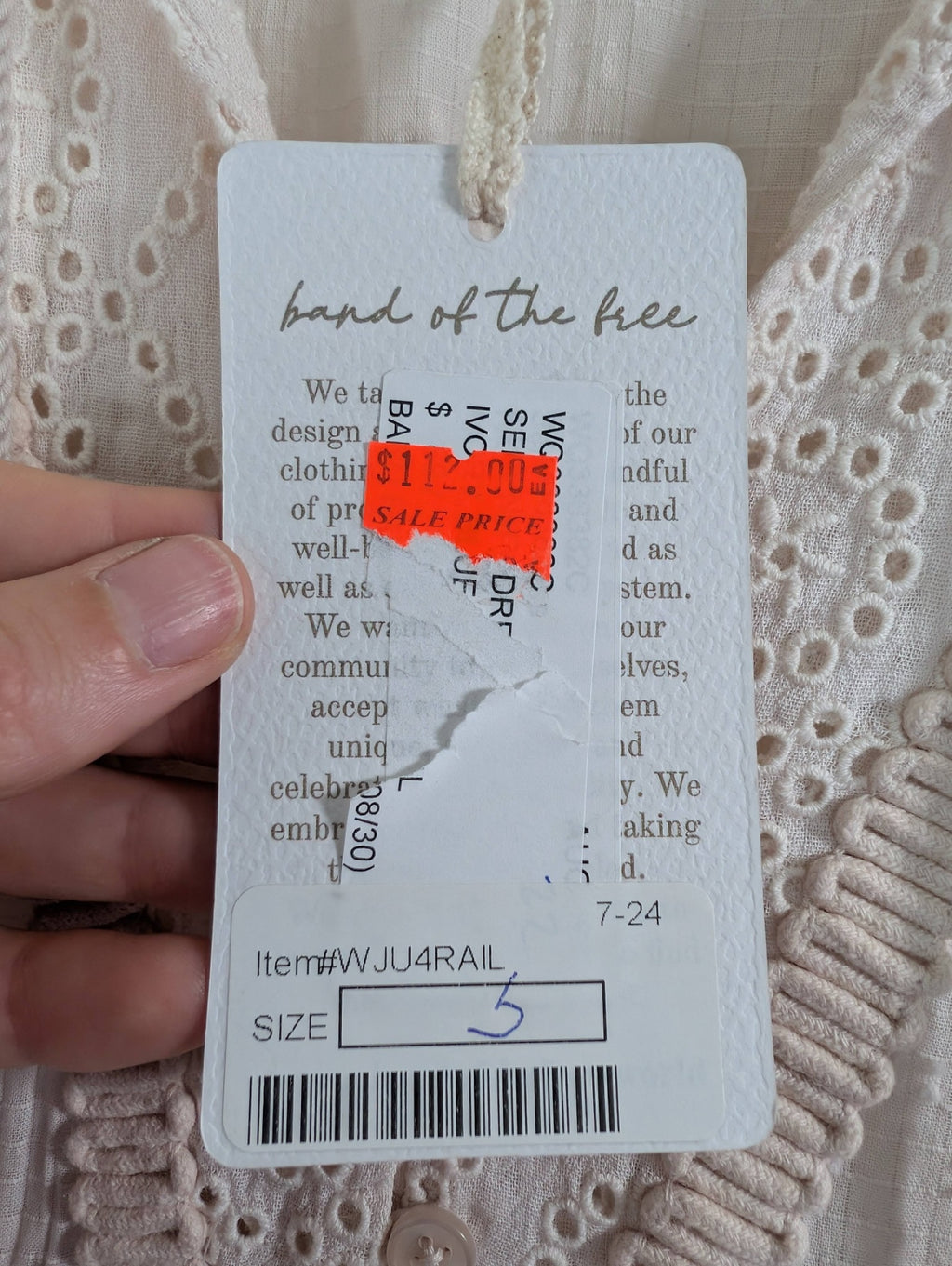 NWT band of the free dress - S