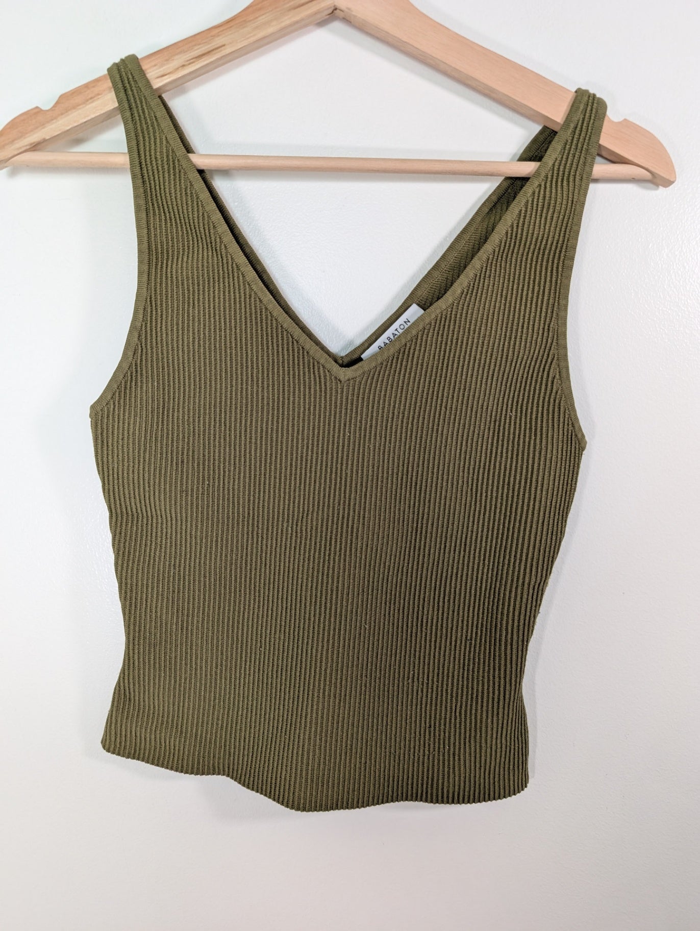 Babaton green ribbed tank - M