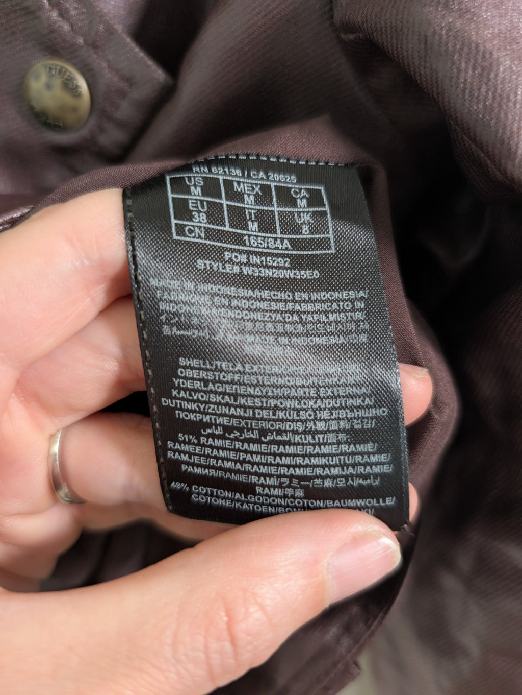 GUESS brown moto jacket - M