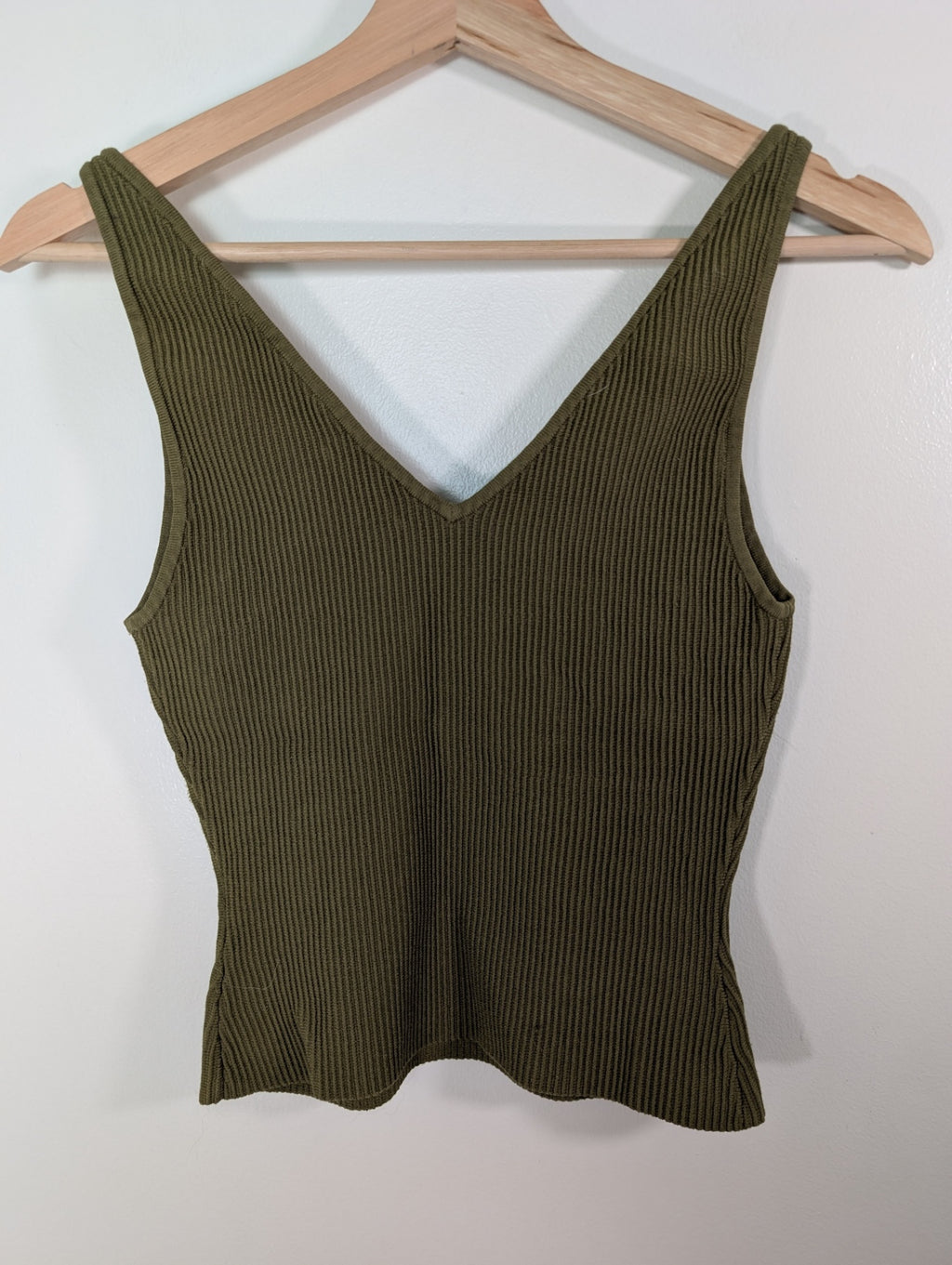 Babaton green ribbed tank - M