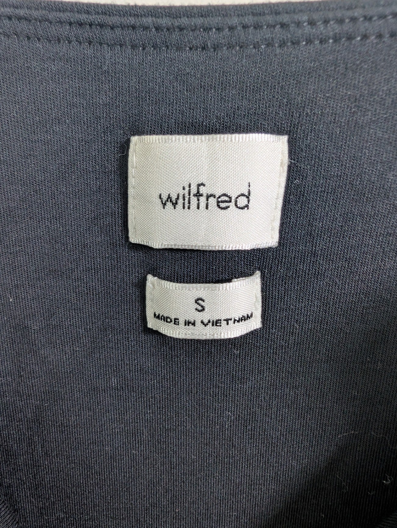 Wilfred faux wrap black dress - S