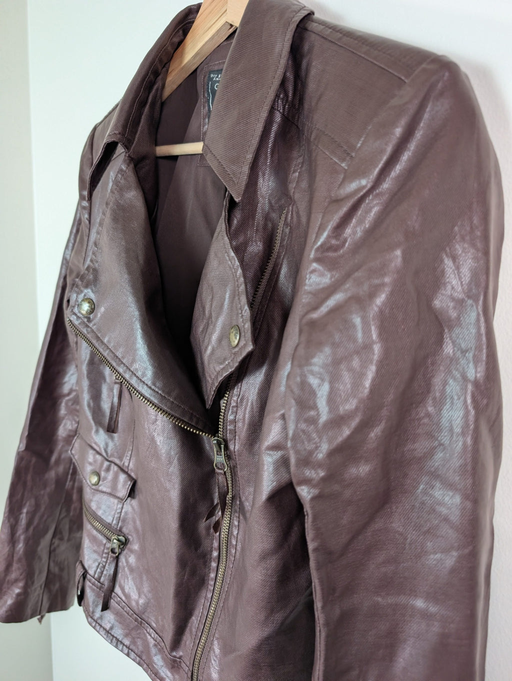GUESS brown moto jacket - M