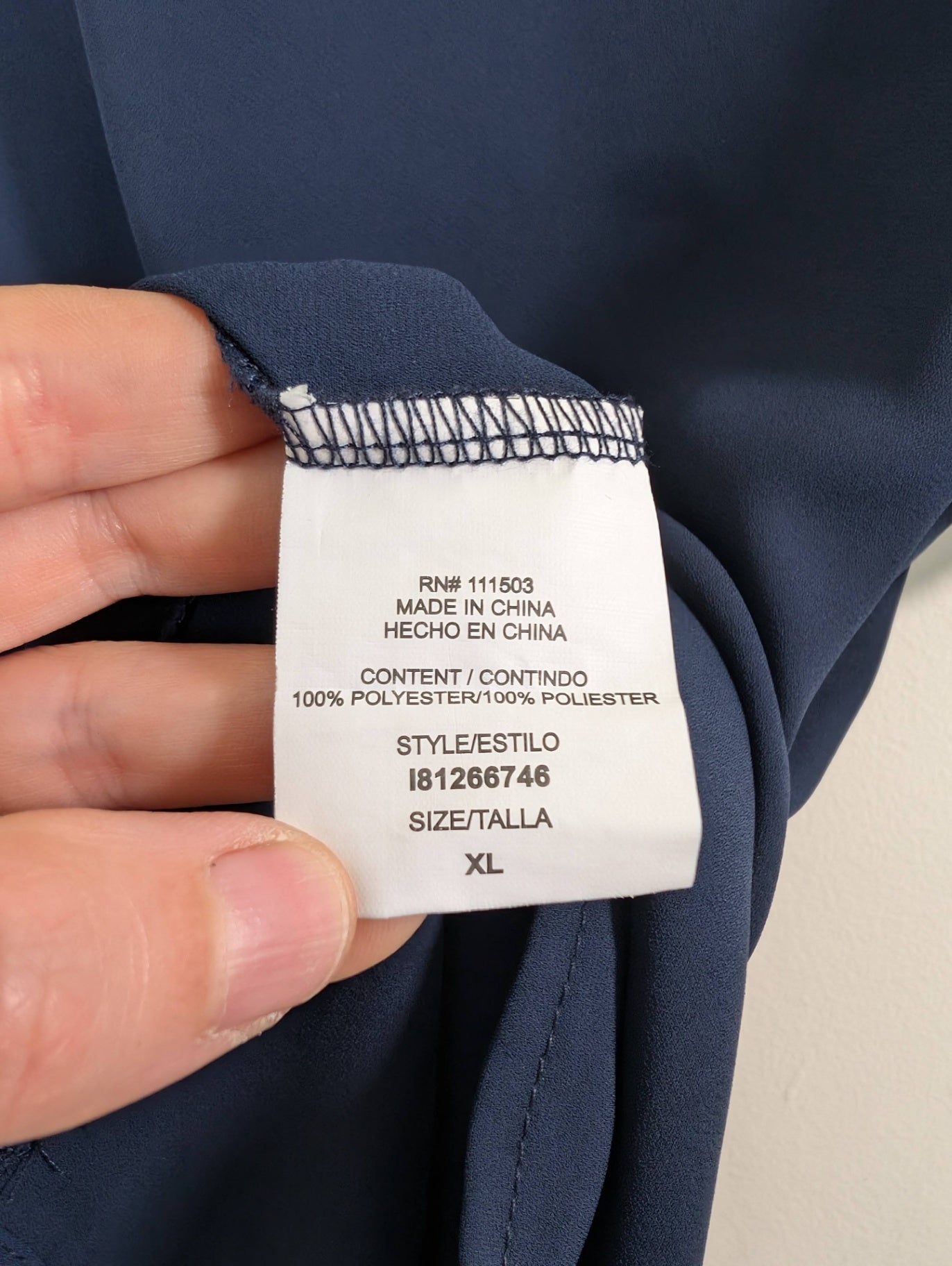 Lily White navy blouse - XL