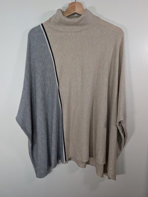 Calvin Klein knit turtleneck poncho - S