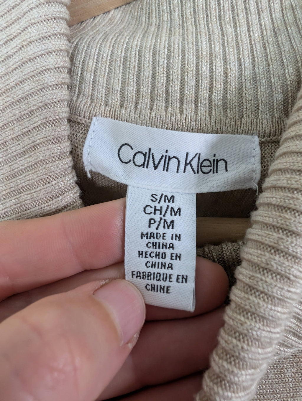 Calvin Klein knit turtleneck poncho - S