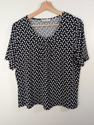 Allison Daley polka-square blouse - M