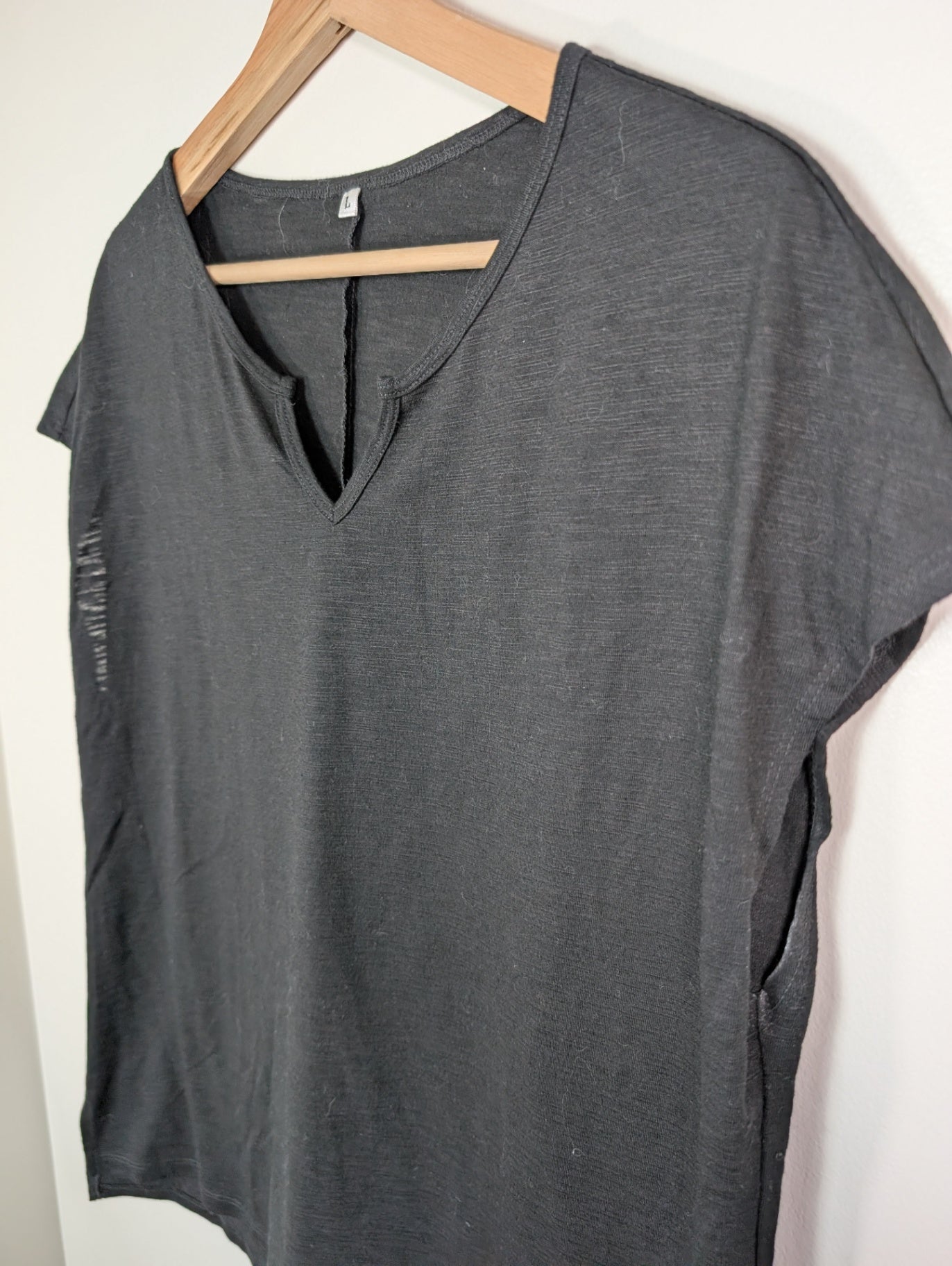 Shein black knit tee - L