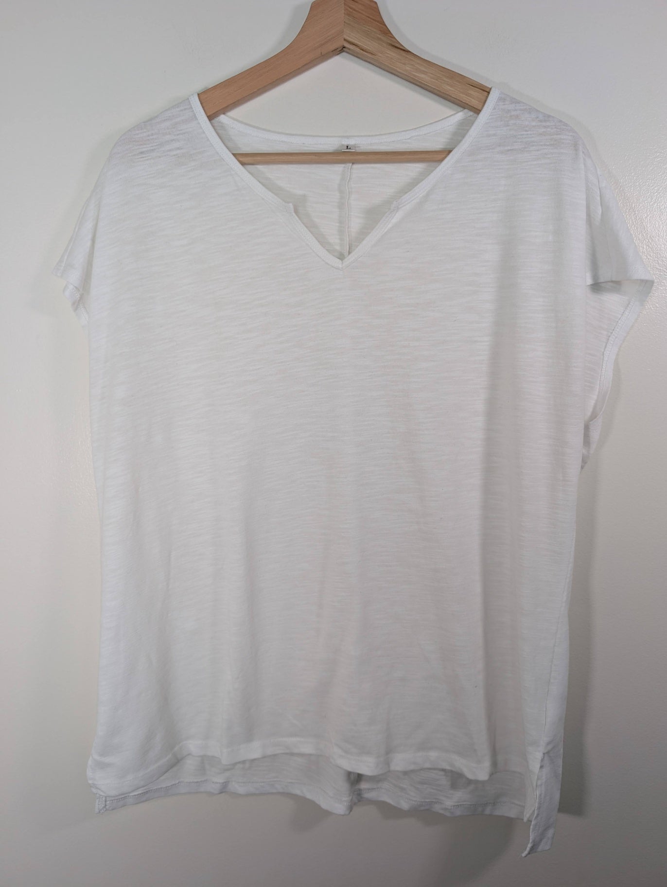 Shein white knit tee - L