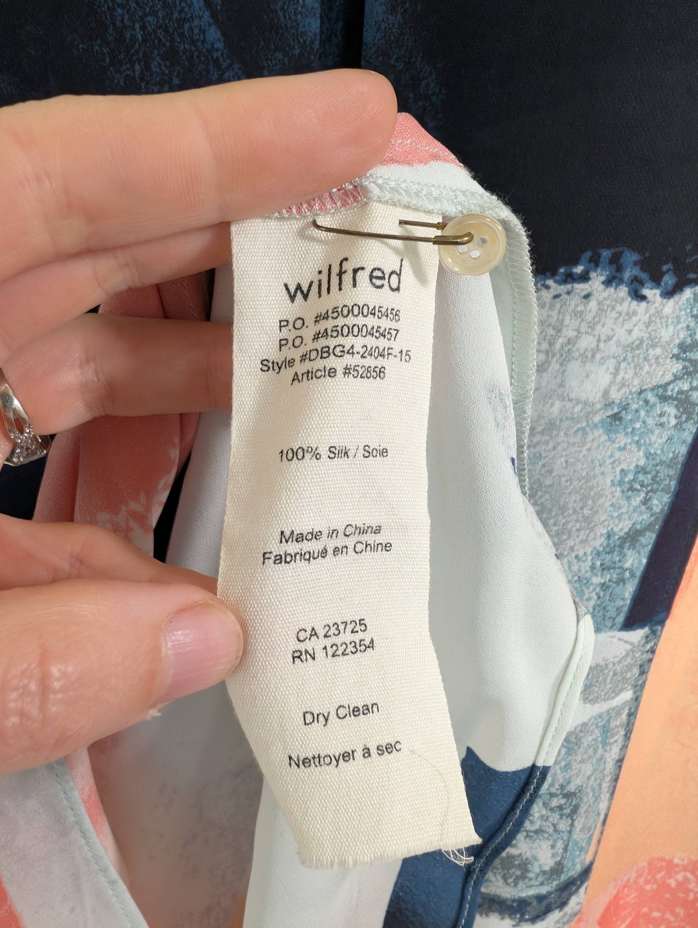 Wilfred 100% silk blouse - S