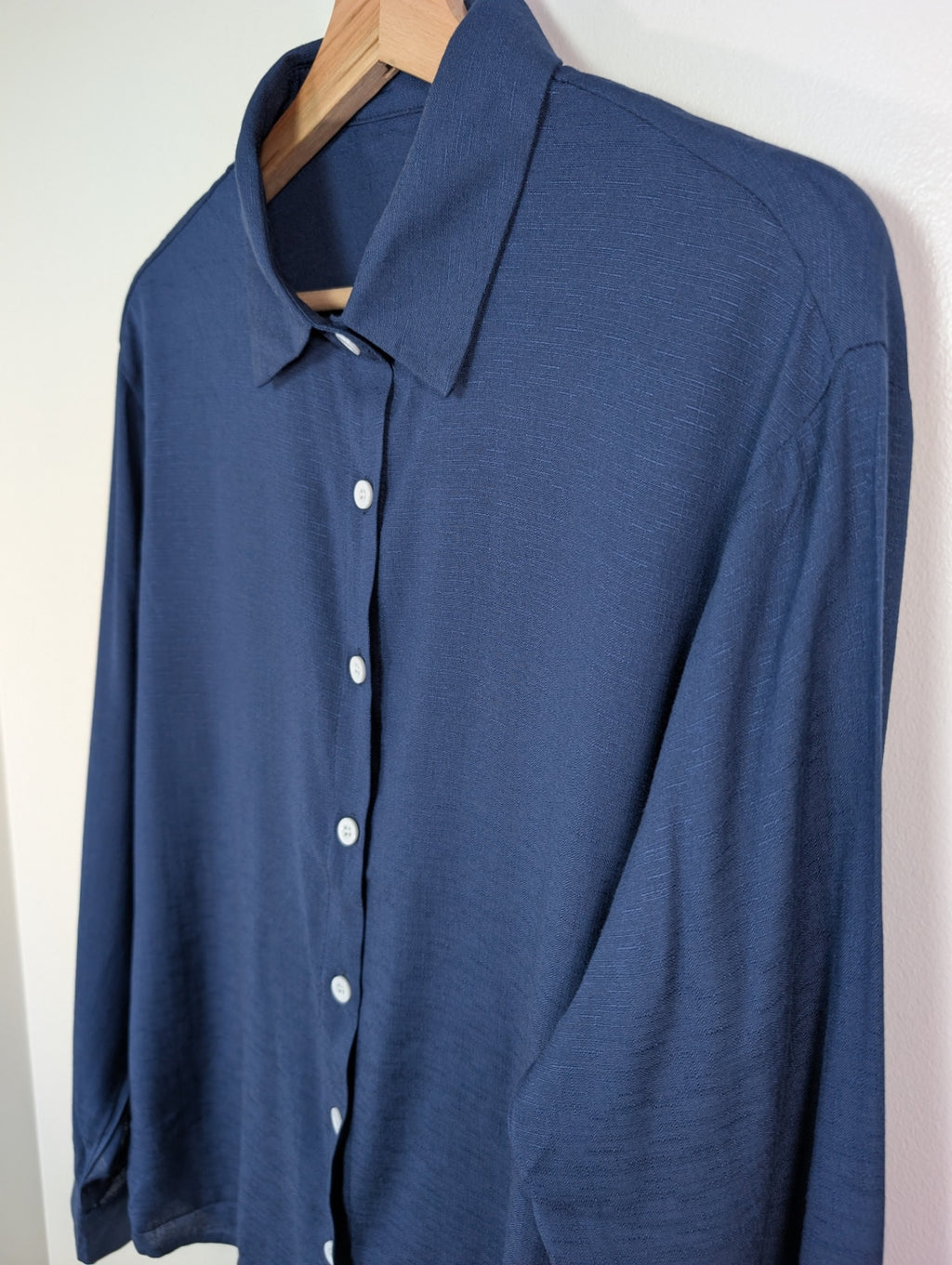 Shein navy button up - L
