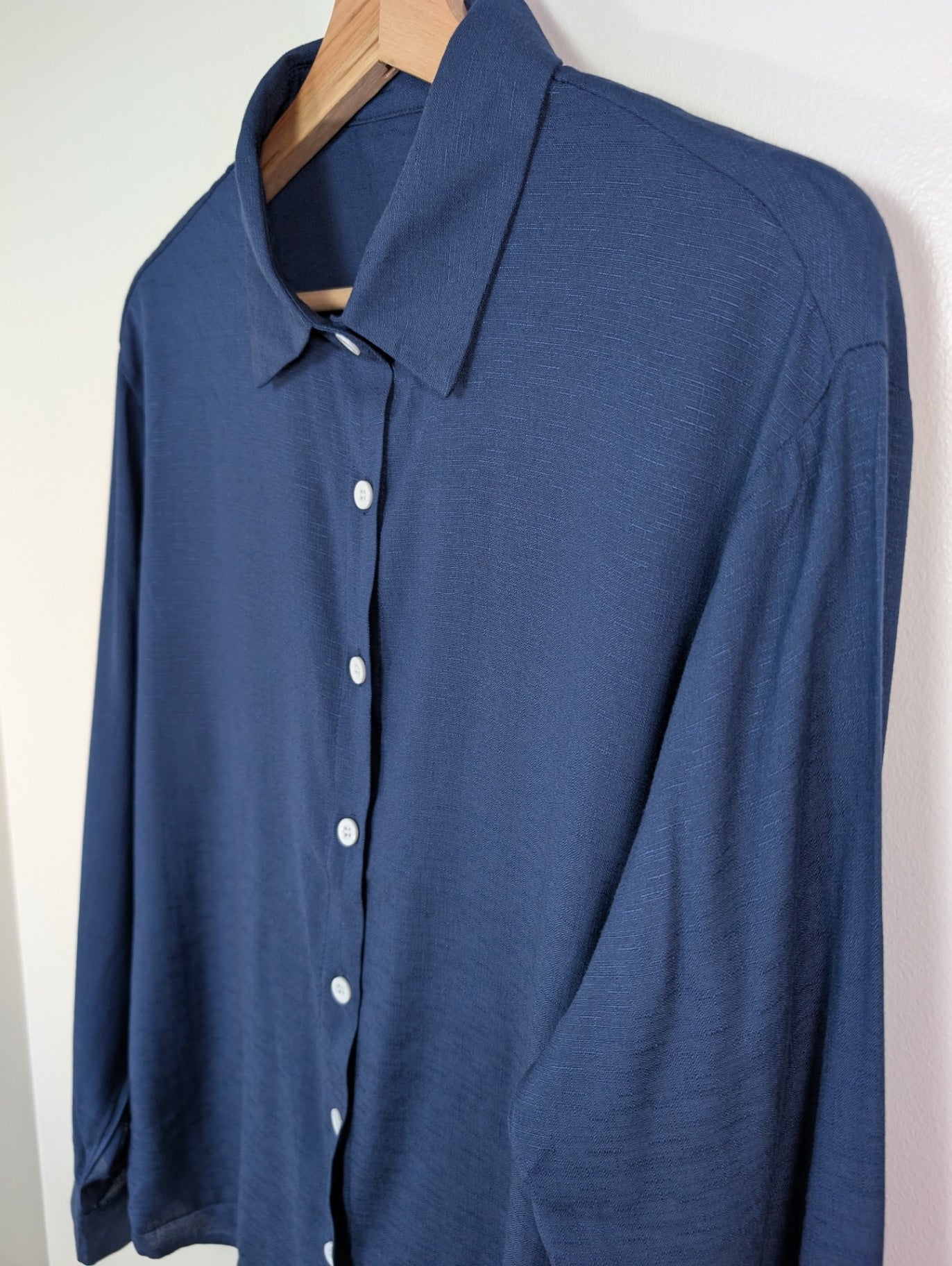 Shein navy button up - L