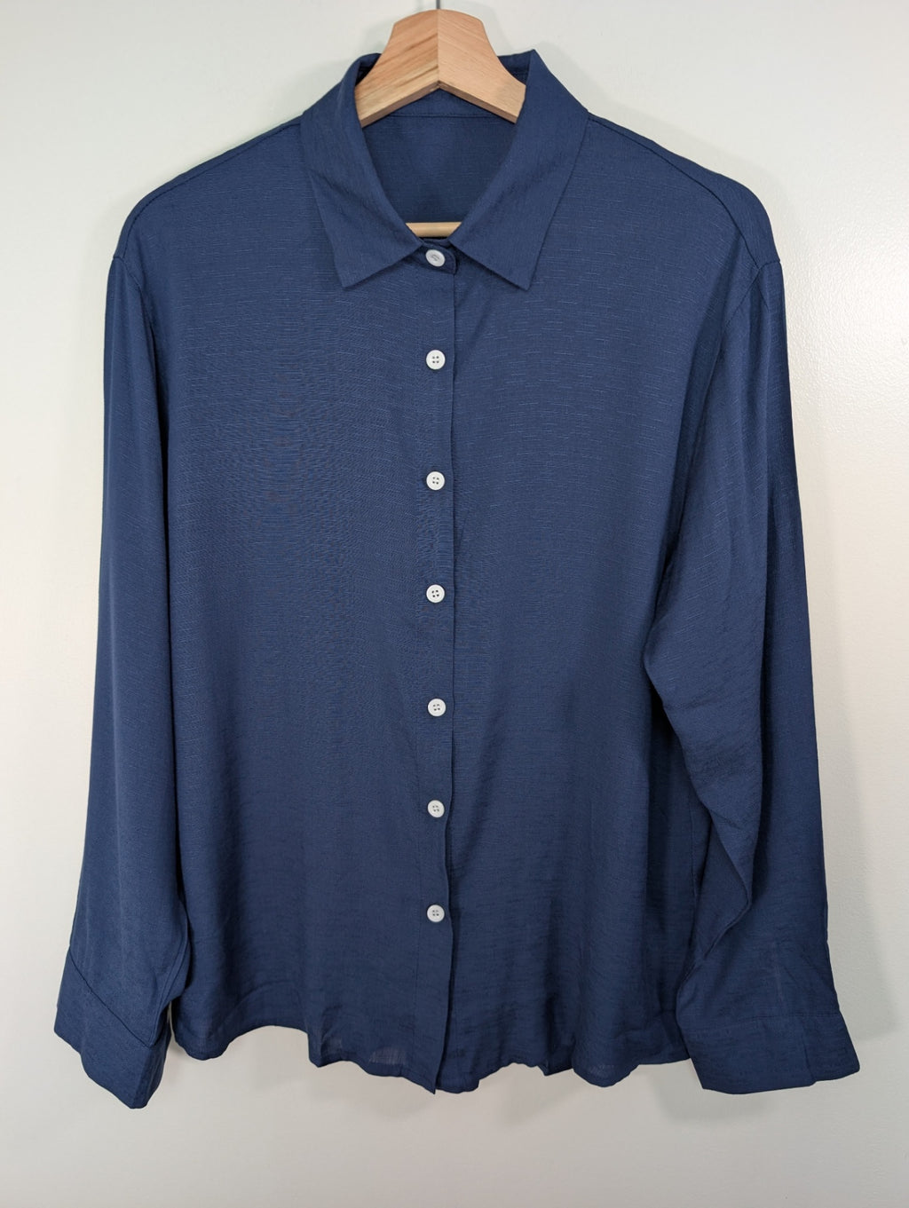 Shein navy button up - L