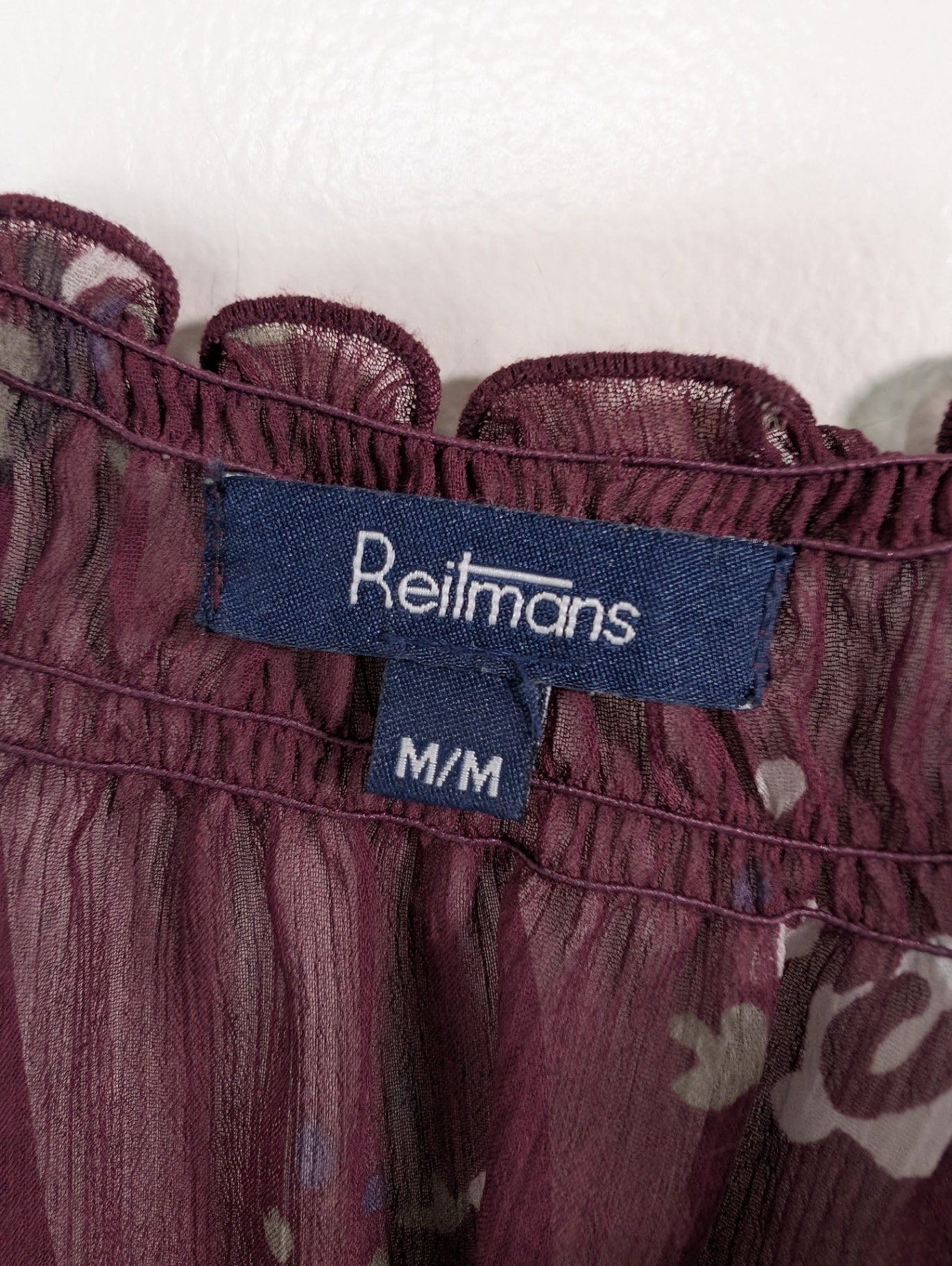 Reitmans plum floral blouse - M