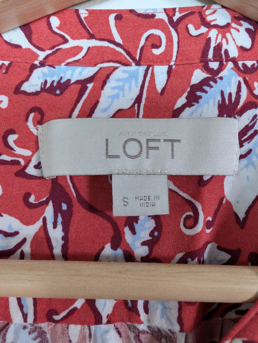 Loft red floral dress - S
