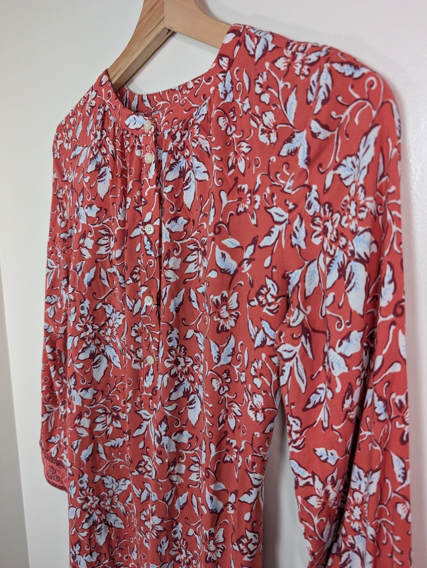 Loft red floral dress - S