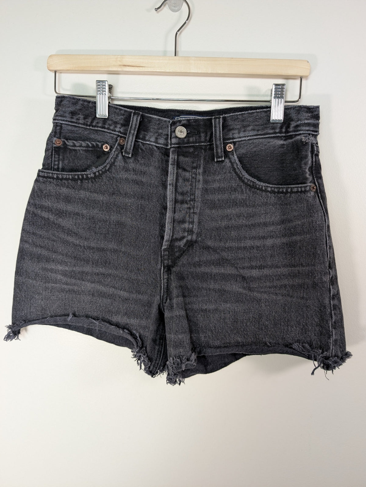 Abercrombie & Fitch black denim shorts - 27
