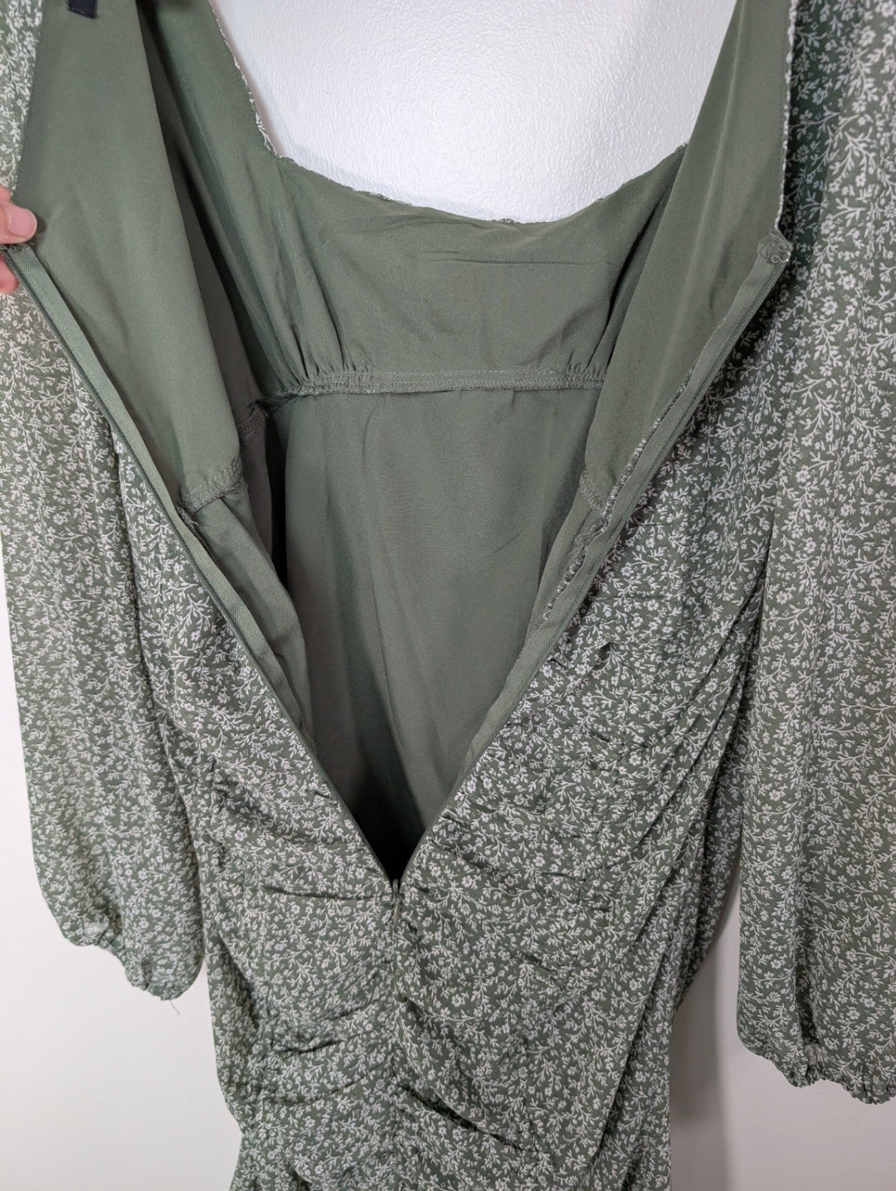 Forever 21 green floral dress - L