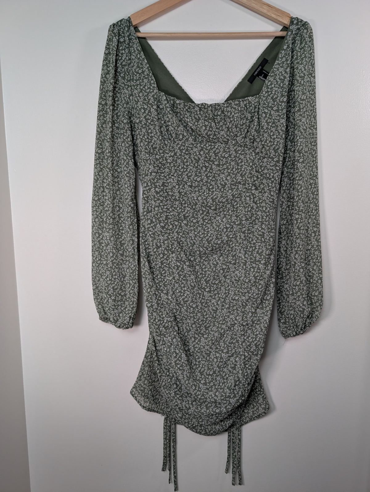 Forever 21 green floral dress - L