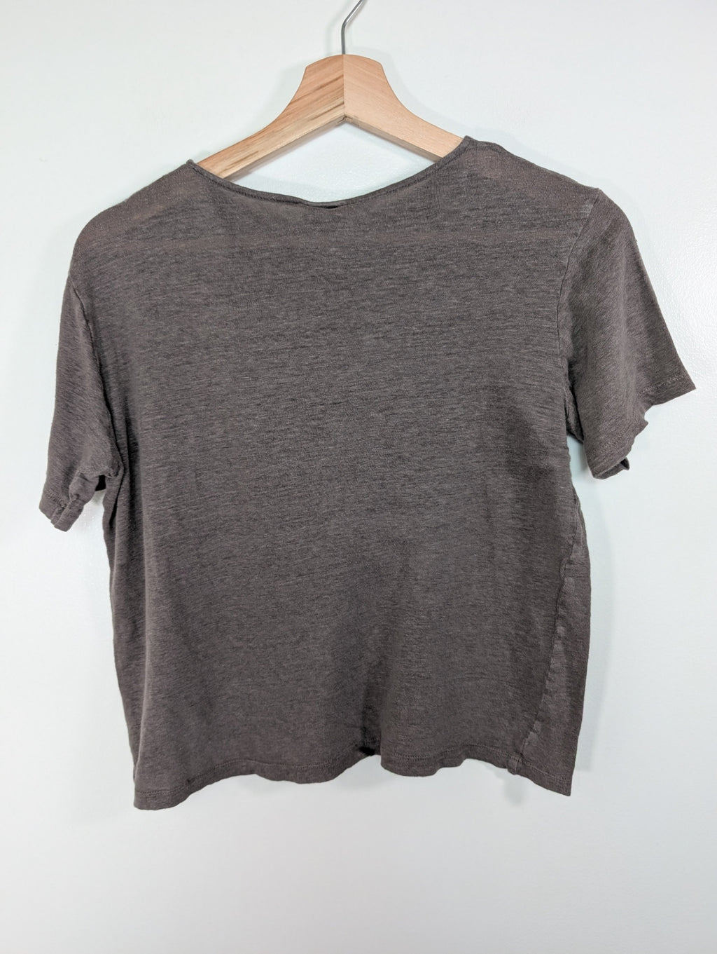 H&M brown linen t-shirt - S