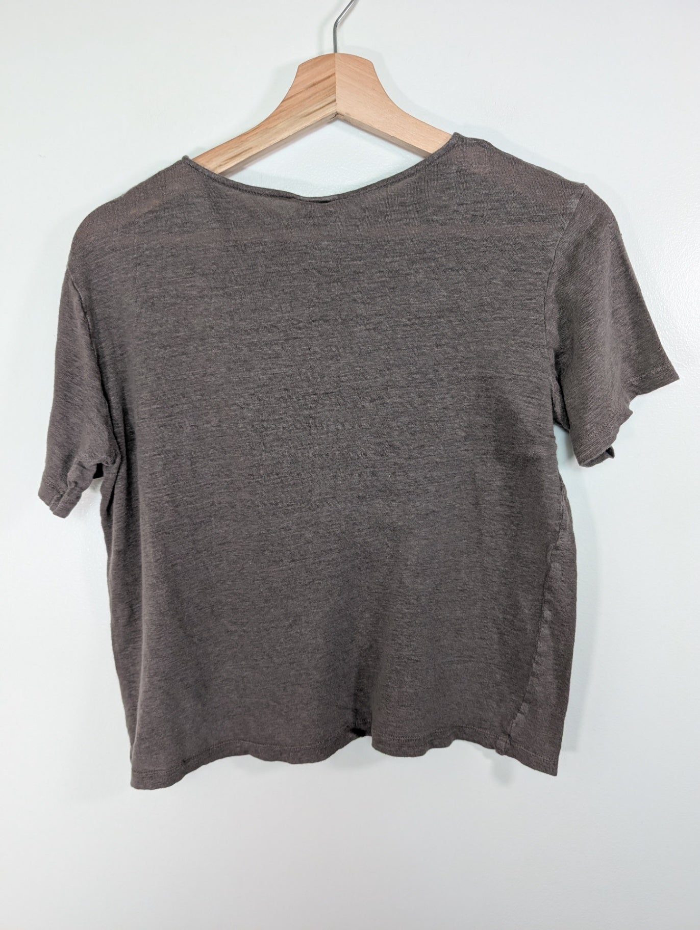 H&M brown linen t-shirt - S